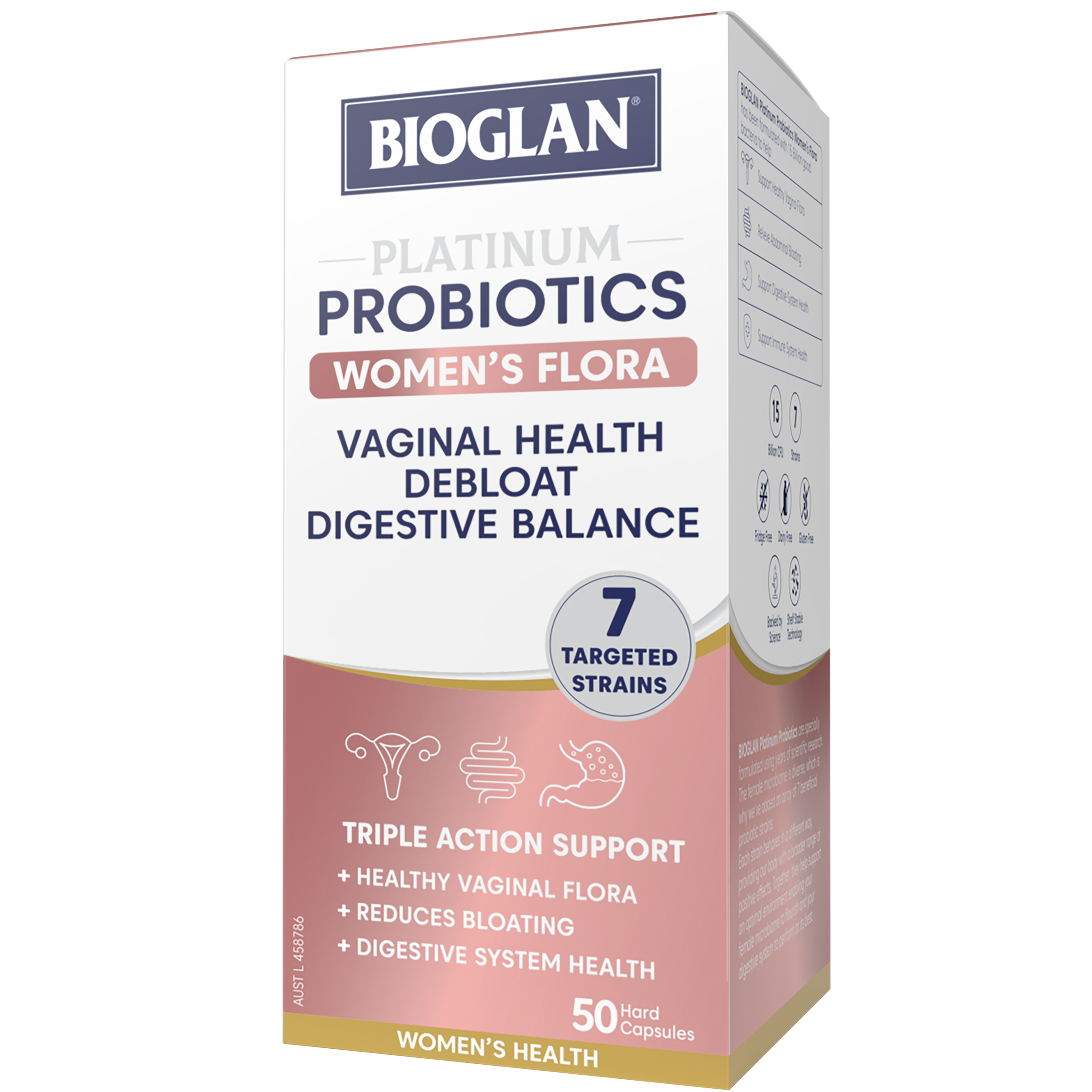 Bioglan Platinum Probiotics Women's Flora 50 capsules - Image 5
