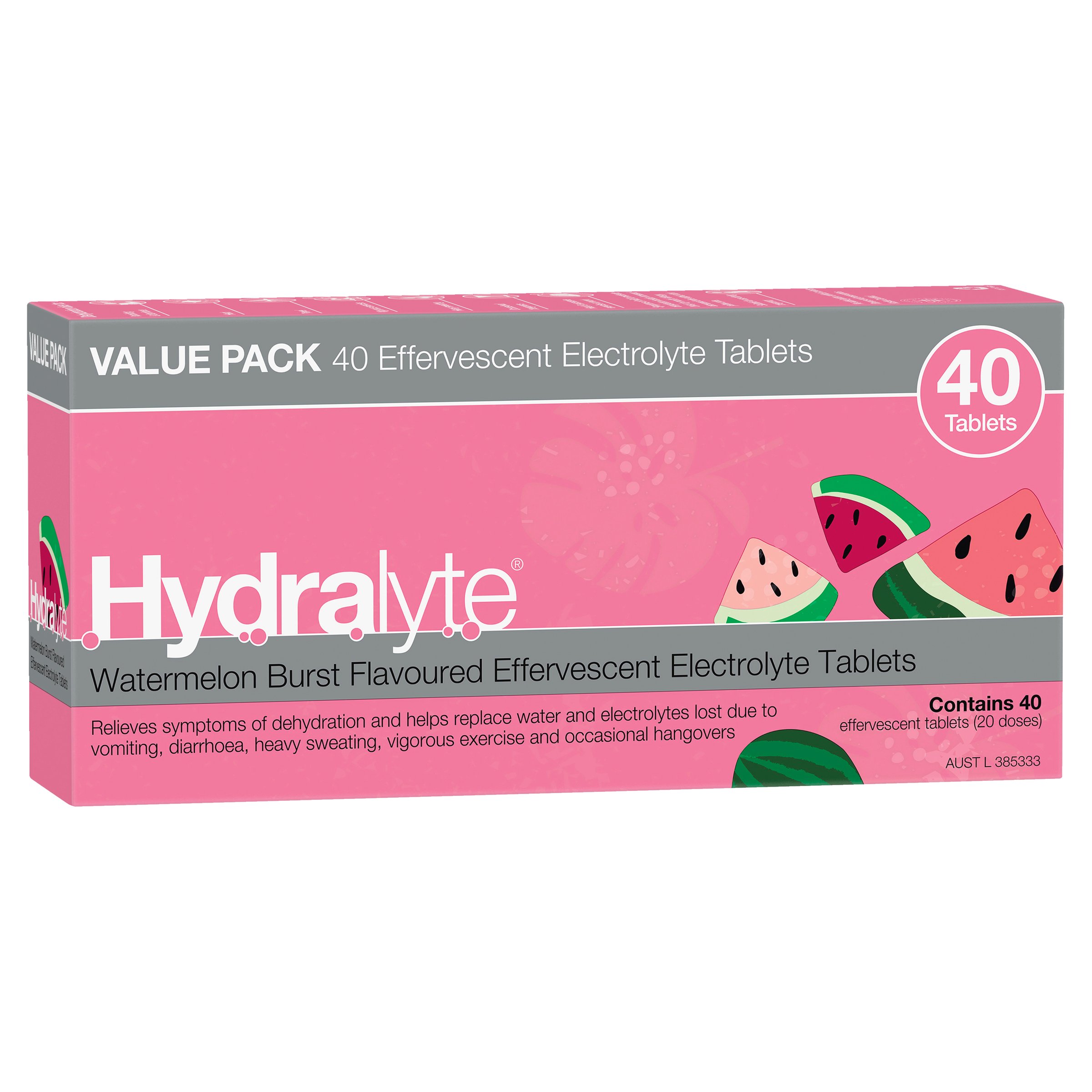 Hydralyte Effervescent Watermelon Burst 40 tablets - Image 9