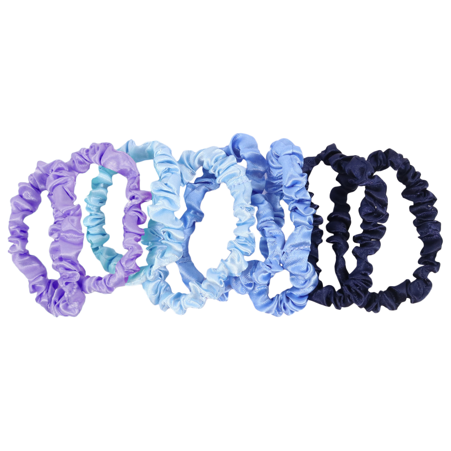 Wicked Sista Slim Satin Scrunchie Set Blue 8 piece - Image 2