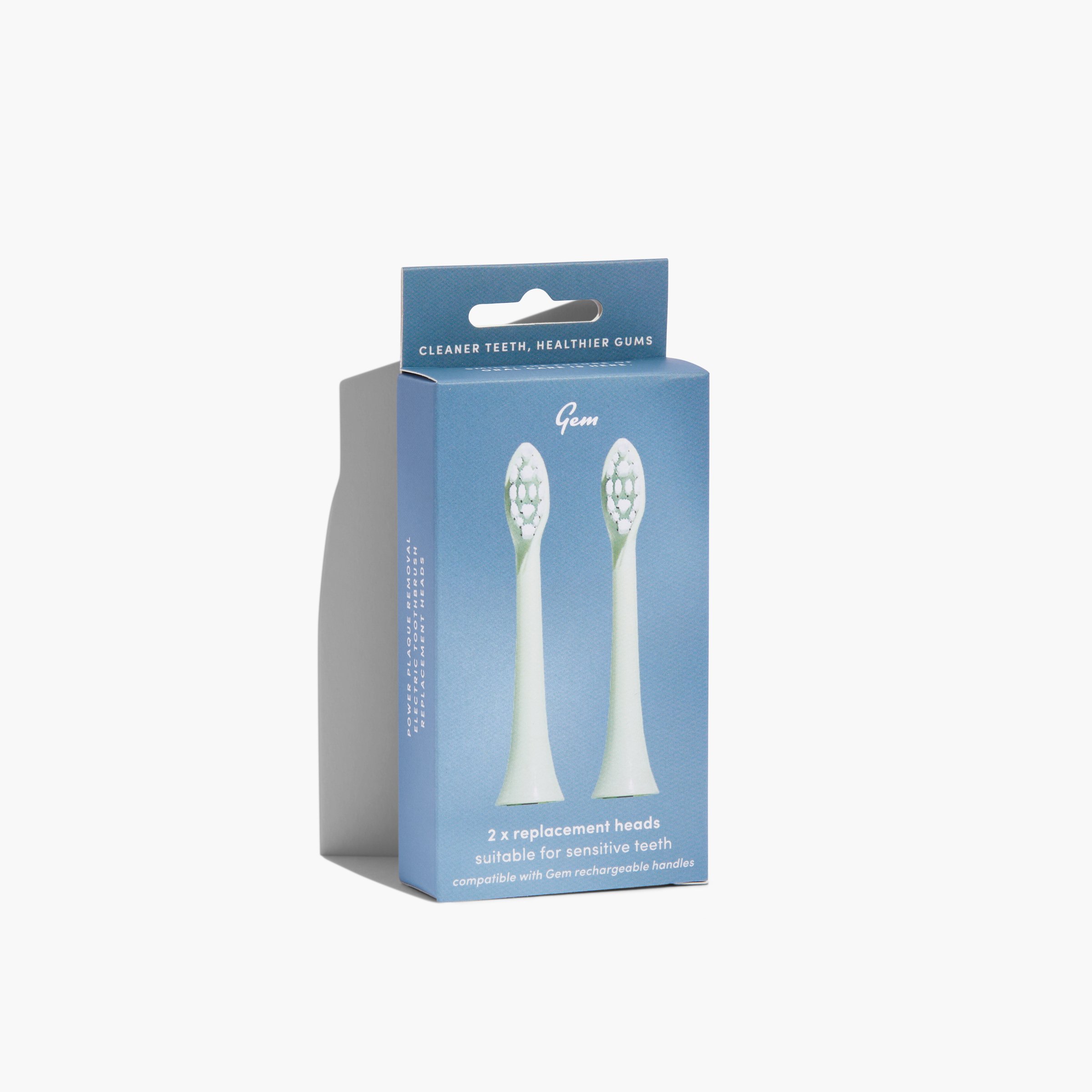 Gem Electric Toothbrush Replacement Heads Mint 2 pack - Image 1