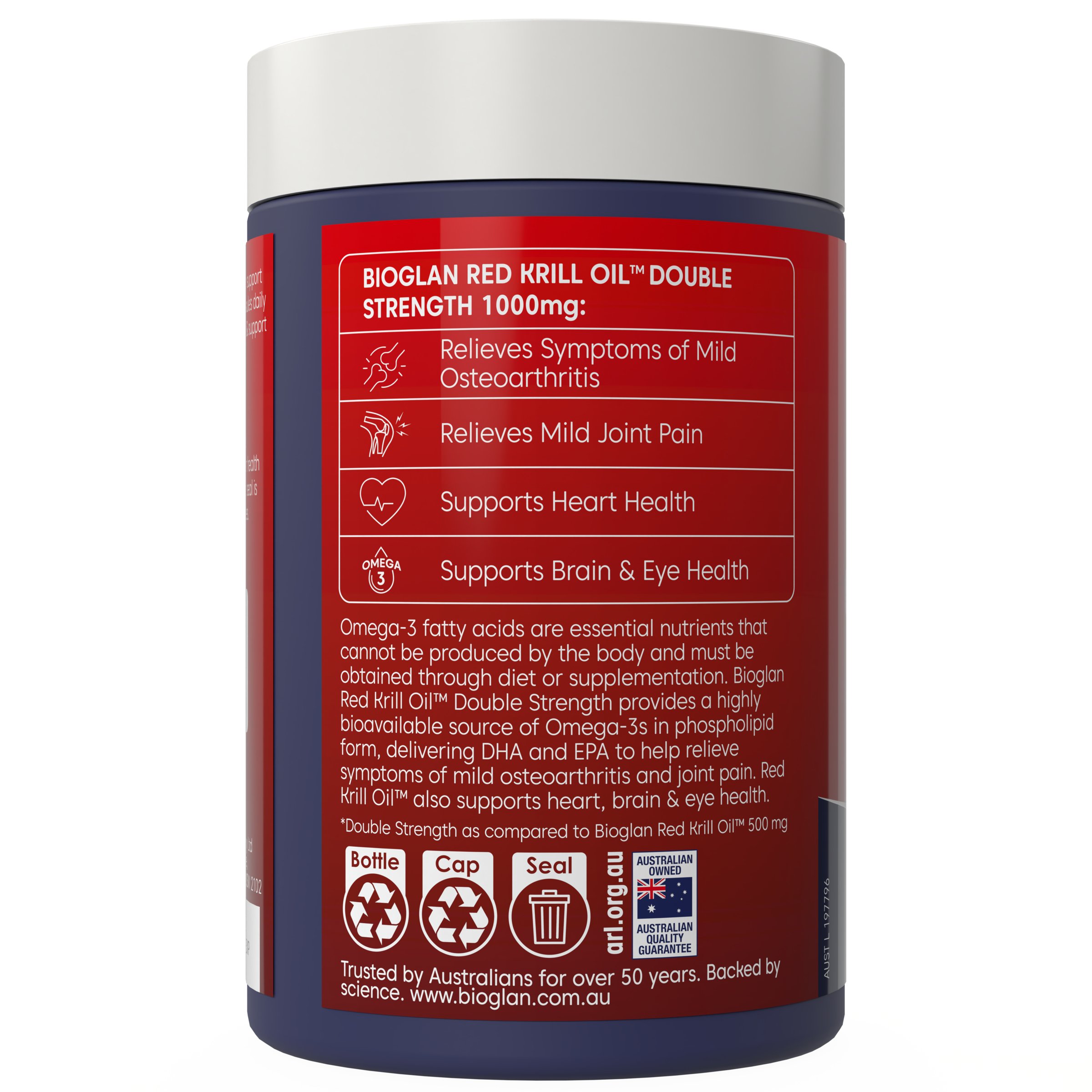 Bioglan Red Krill Oil Double Strength 1000mg - 120 capsules - Image 2