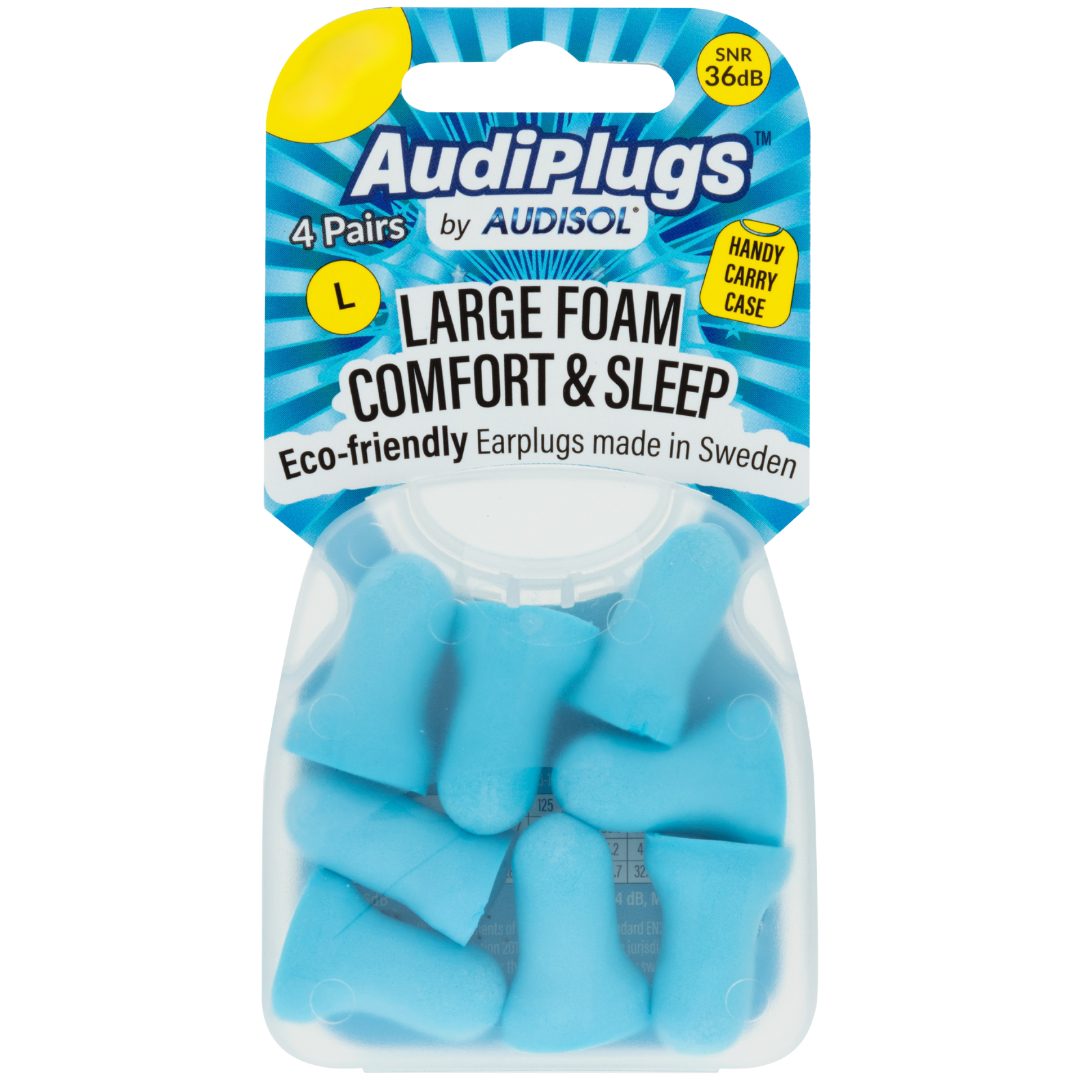 Audiplugs Large Foam Comfort & Sleep Ear Plugs 4 pairs