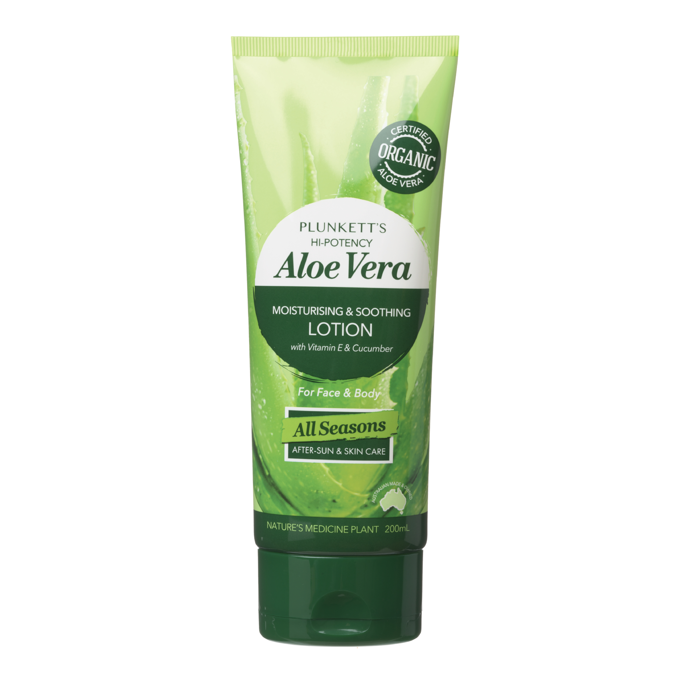 Plunkett's Aloe Vera Hi-Potency Moisturiser Lotion 200ml - Image 1