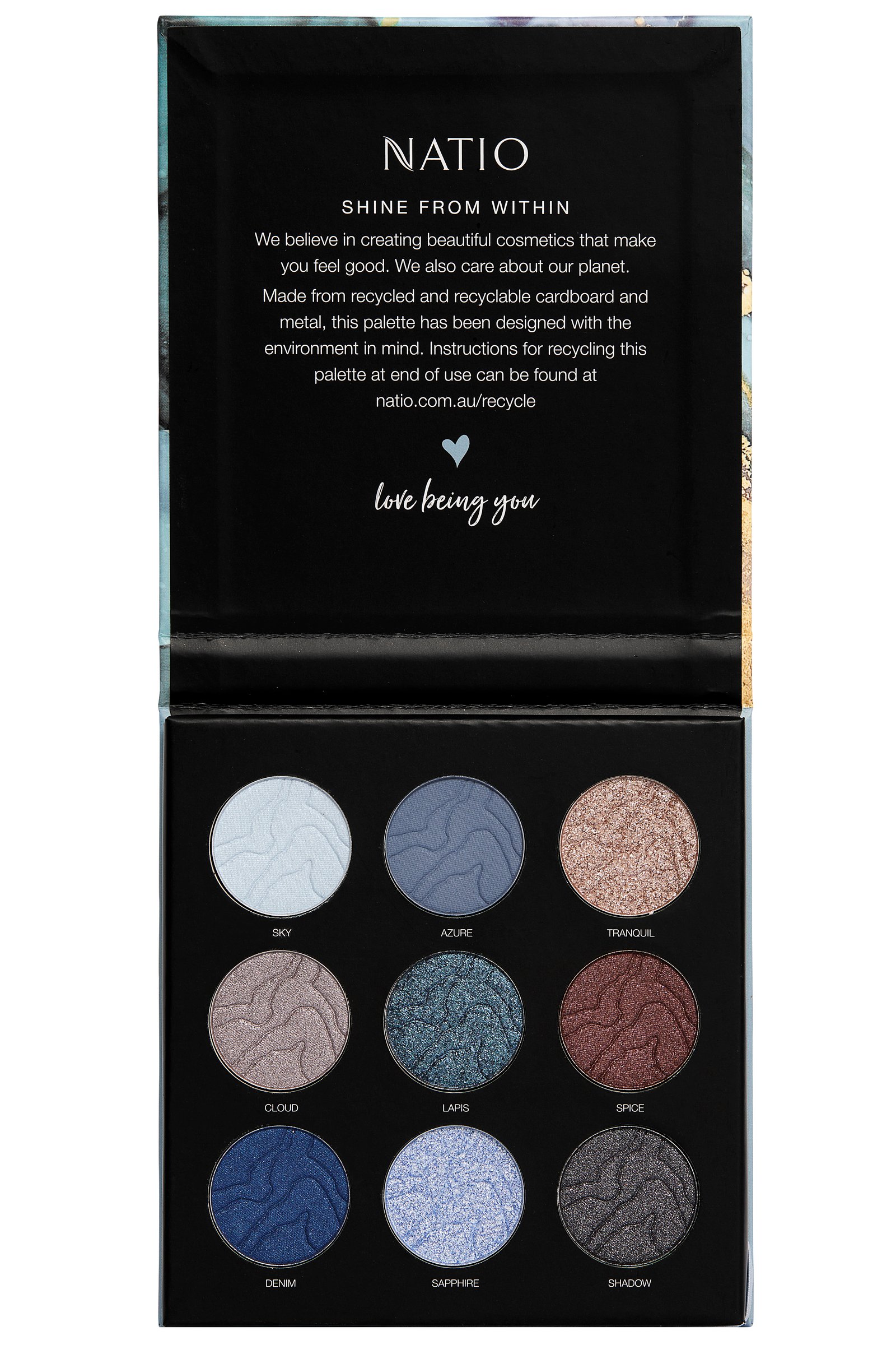 Natio Marine Lapis Mineral Eyeshadow Palette 9g - Image 4