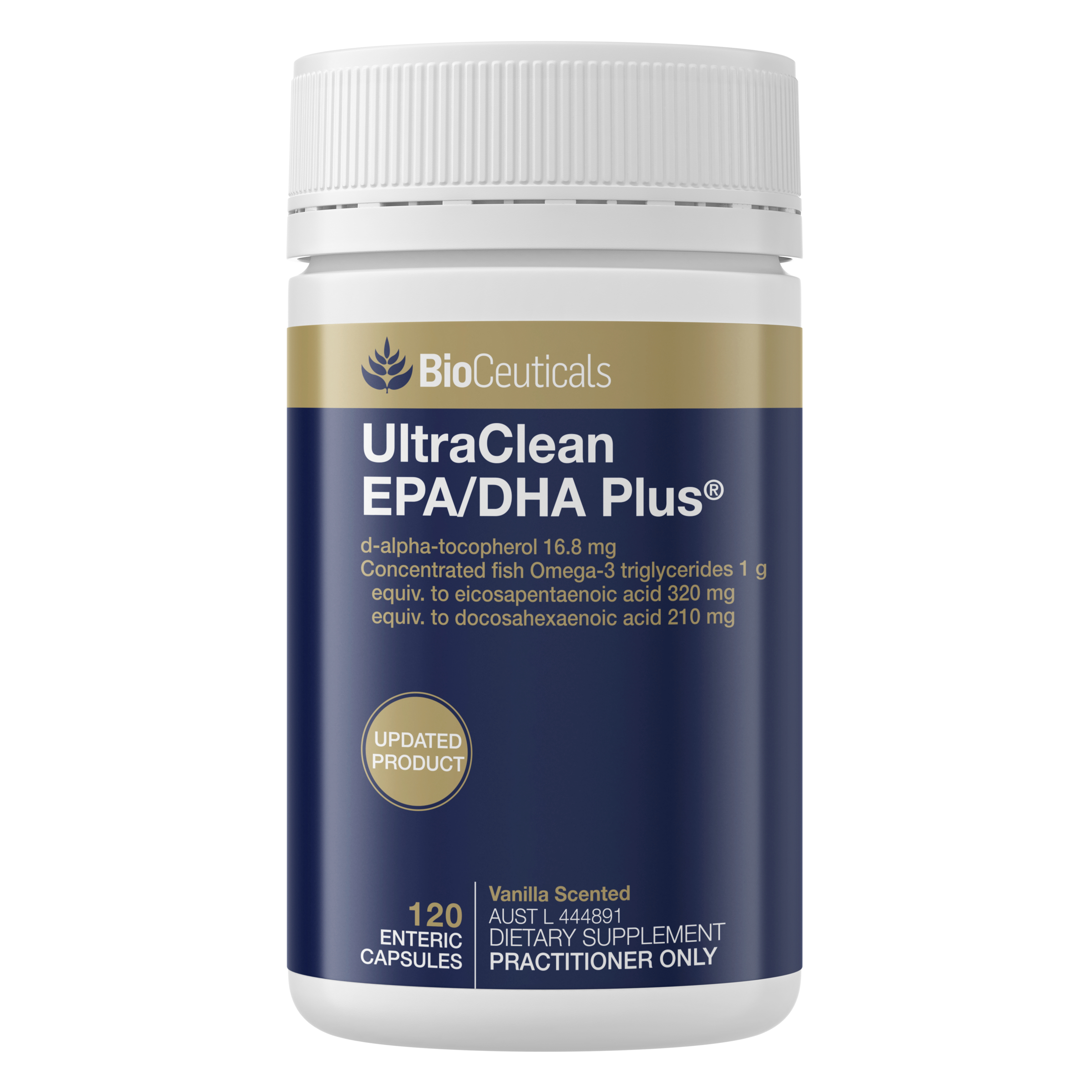 BioCeuticals UltraClean EPA/DHA Plus Vanilla Scented 120 soft capsules - Image 1