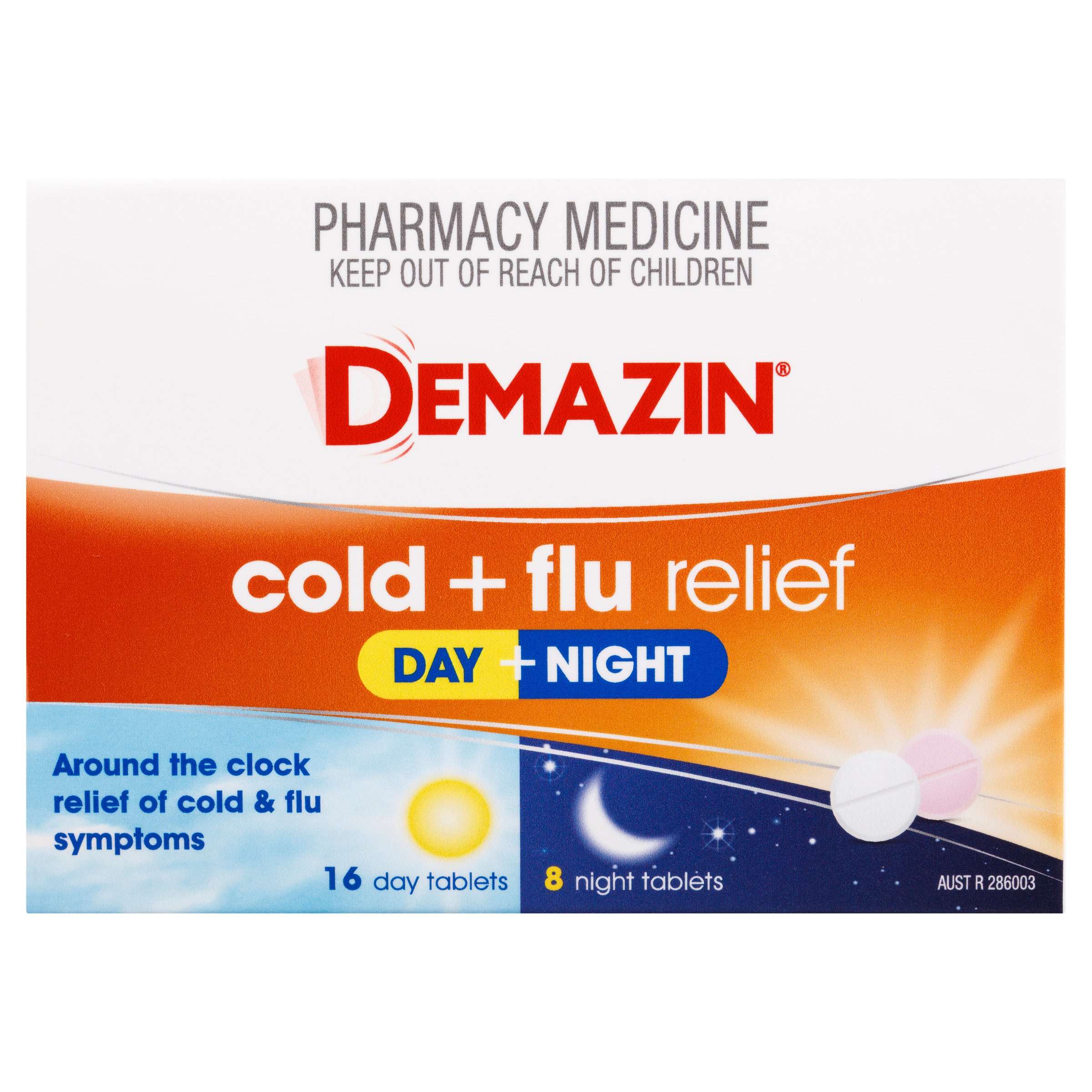 Demazin PE Multi Action Cold & Flu Day & Night 24 tablets - Image 1