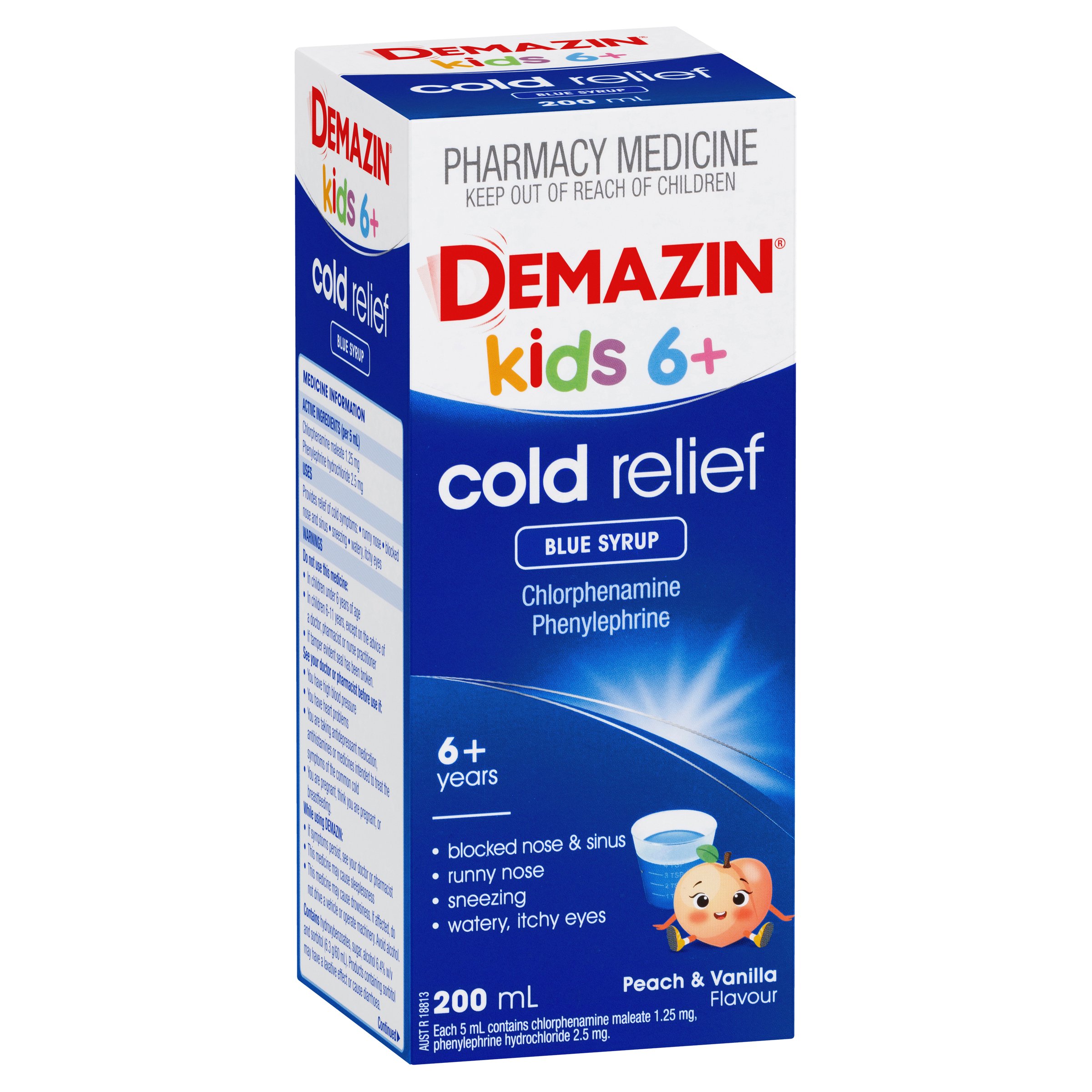 Demazin Cold Relief Blue Syrup 6 Years - Adult 200ml - Image 7