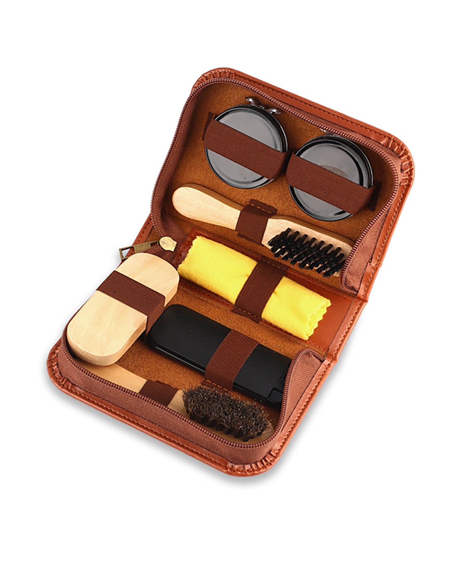 Men's Republic Shoe Shine Kit in Zipper Bag 7 piece - Image 1