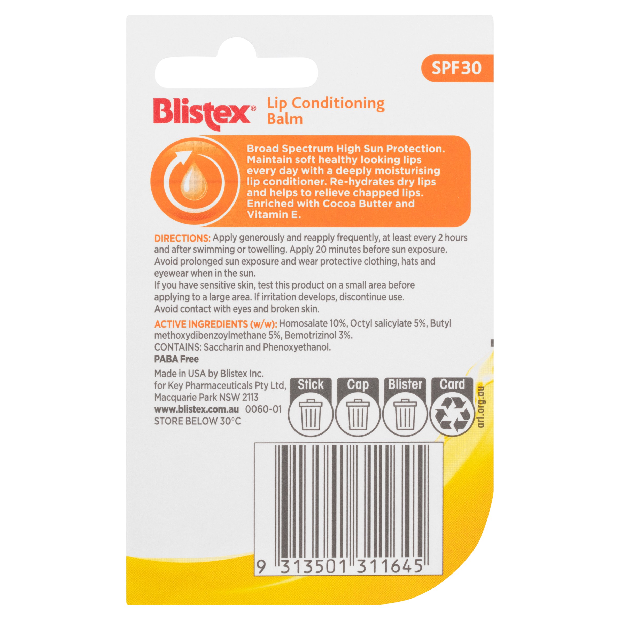 Blistex Lip Conditioning Balm SPF30 - 4.25g - Image 2