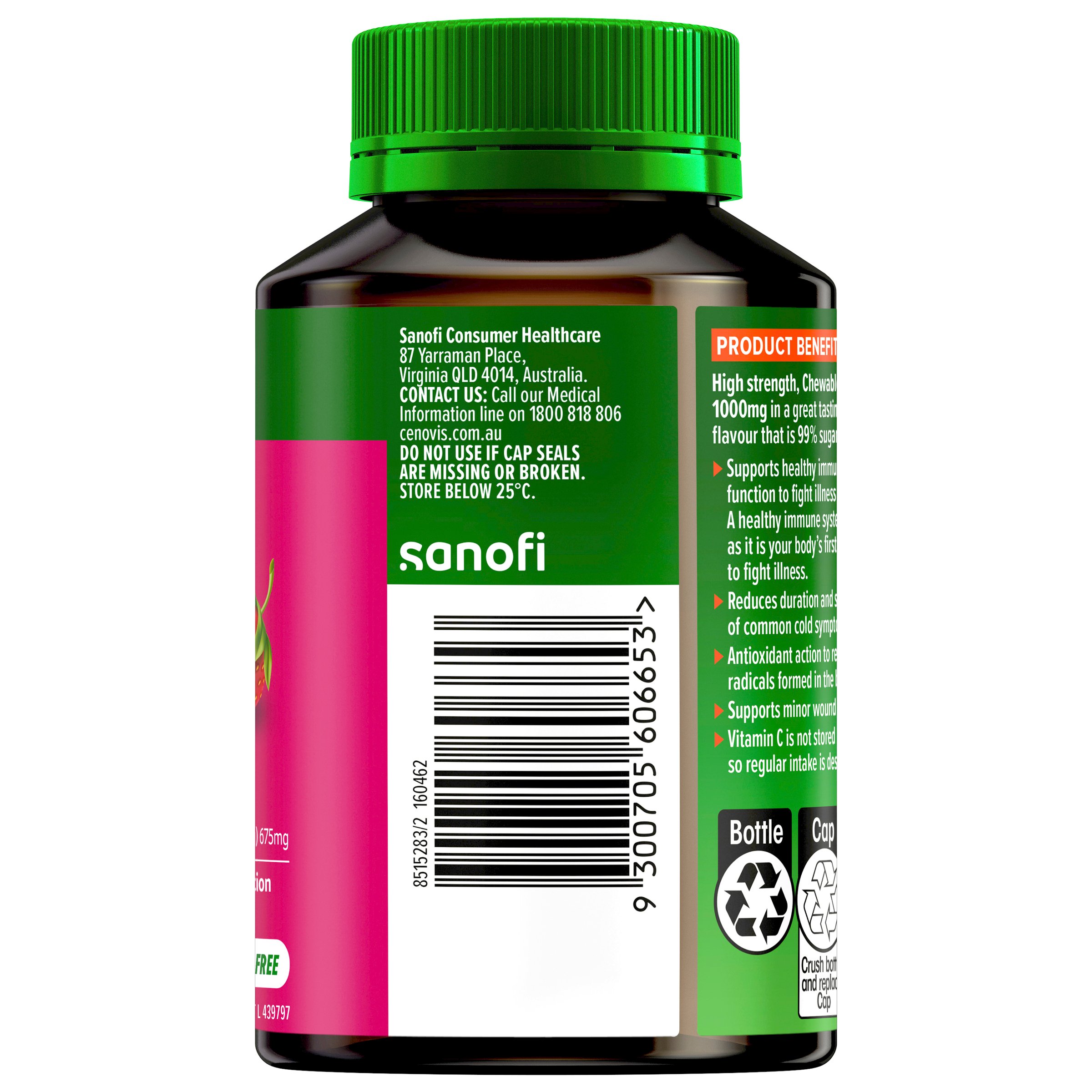 Cenovis Chewable Mega C 1000mg Berry 60 tablets - Image 3