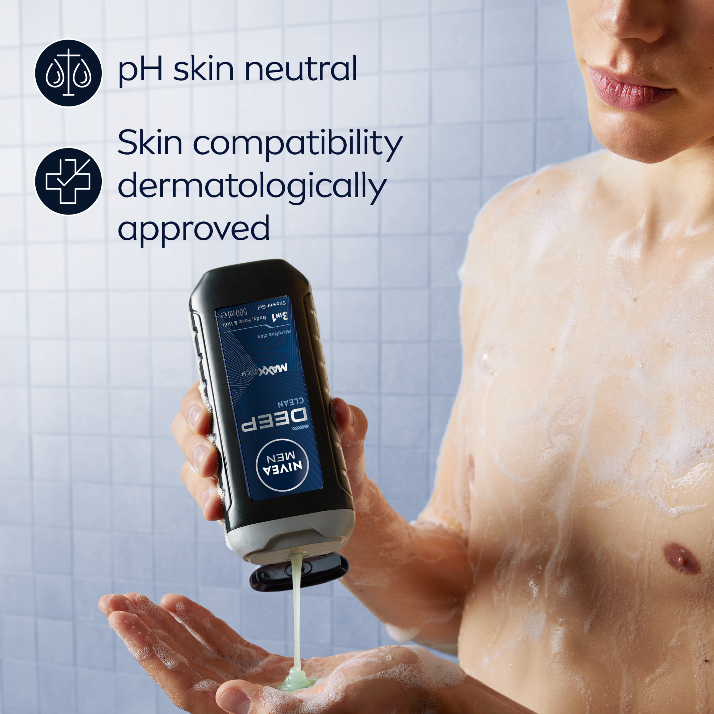 Nivea MEN Deep Clean Shower Gel 500ml - Image 3