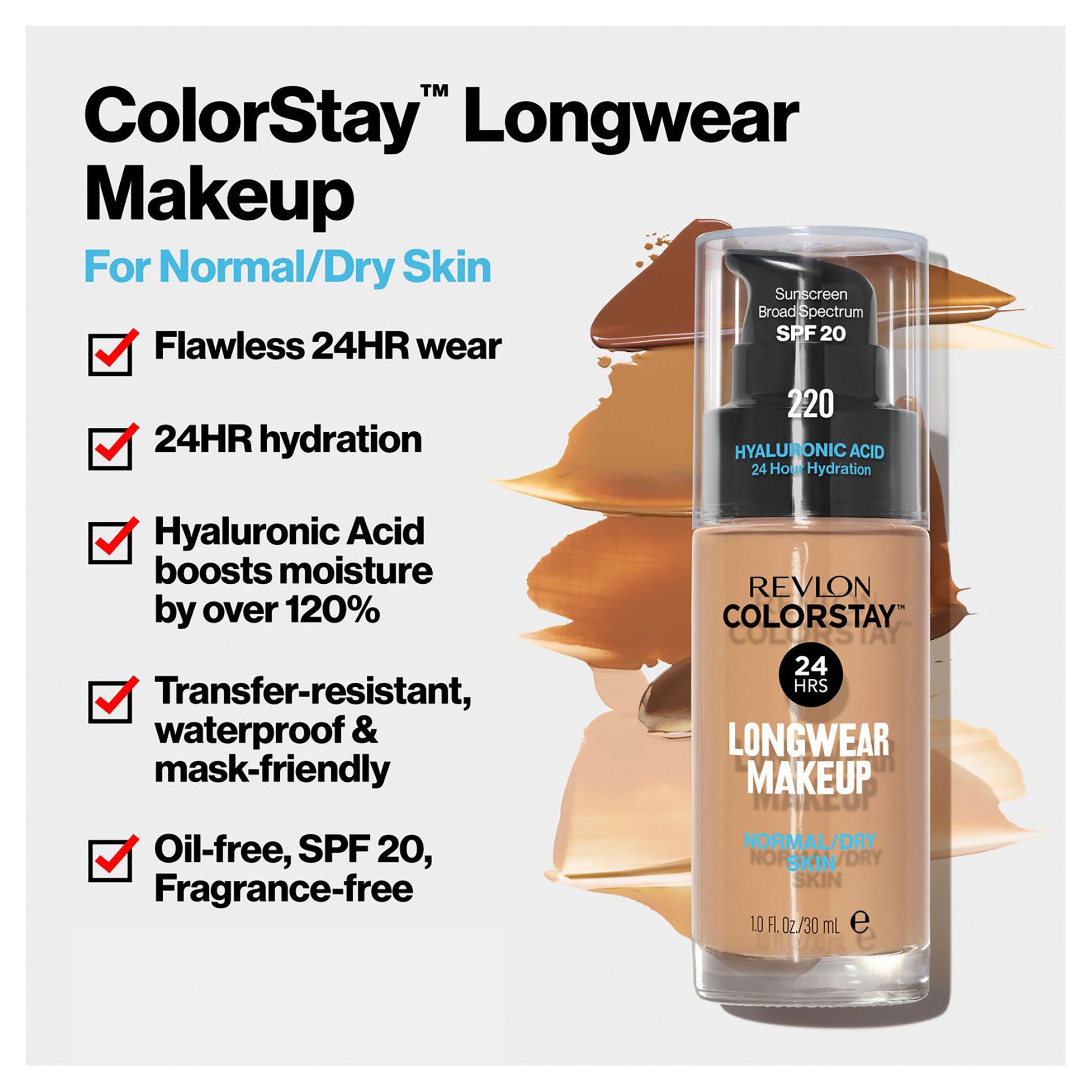 Revlon ColorStay Foundation With Skincare Normal/Dry Medium Beige 1 each - Image 3
