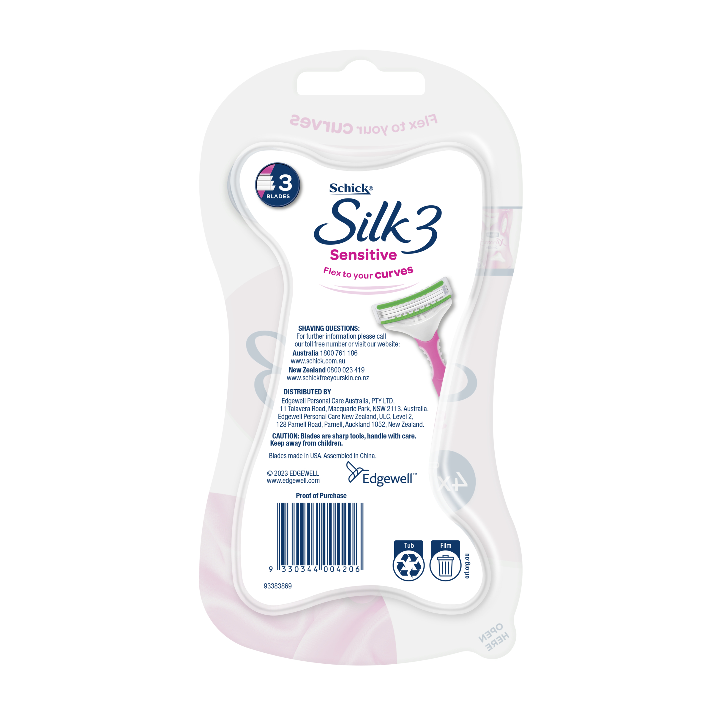 Schick Silk 3 Sensitive Disposable Razors 4 pack - Image 2