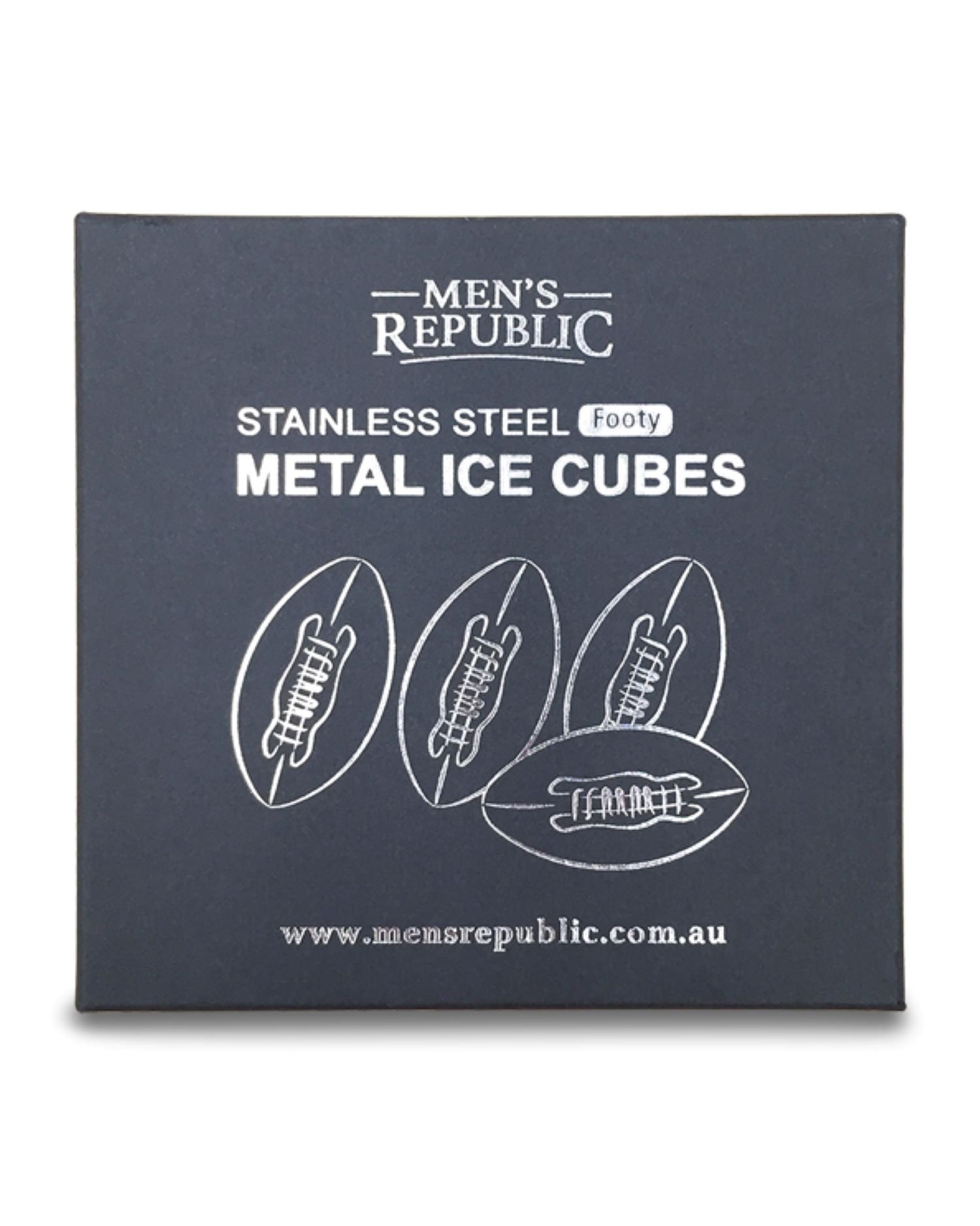 Men's Republic Footy Ball Stainless Steel Ice Cubes 4 piece - Image 1