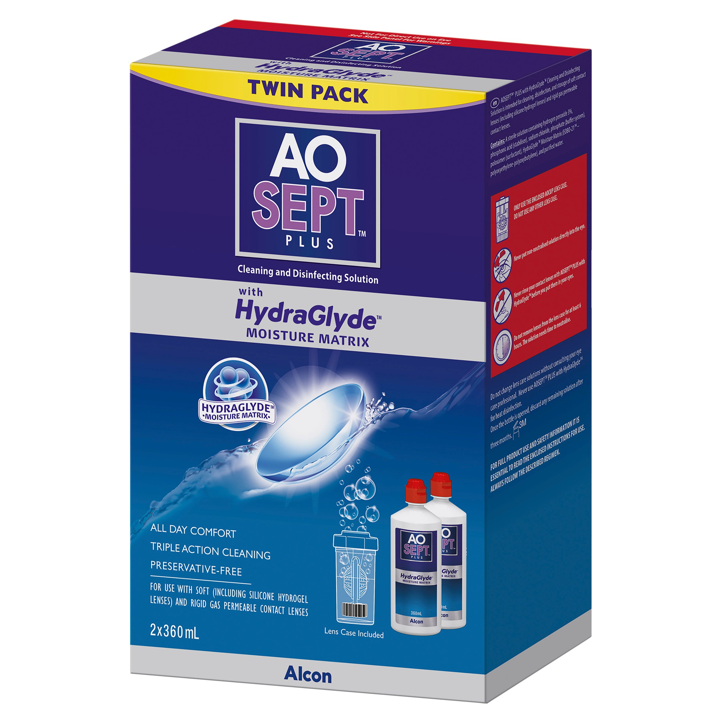 Aosept Plus Hydraglyde Twin 360ml - 2 pack - Image 3