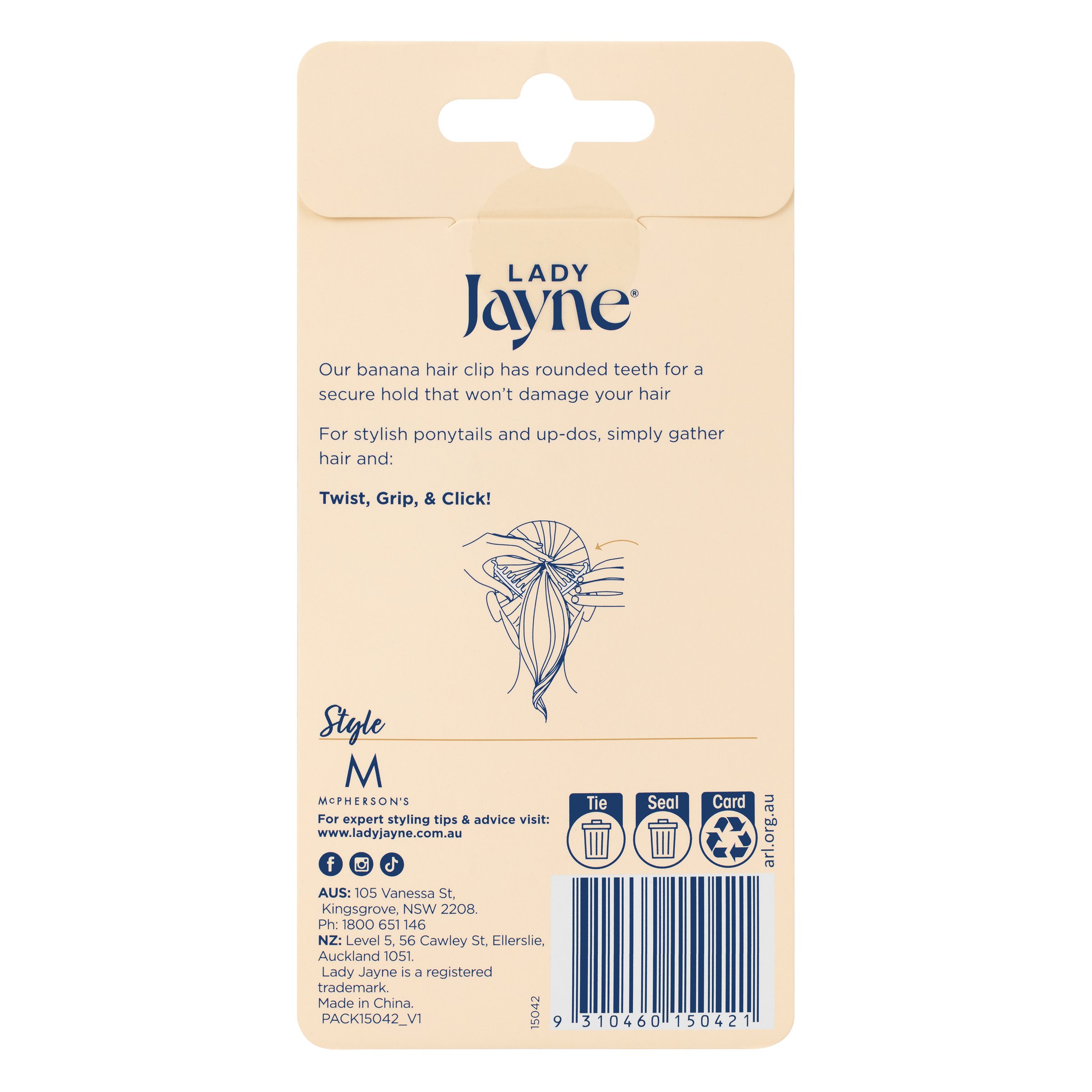 Lady Jayne Lady Banana Clip Small each - Image 6