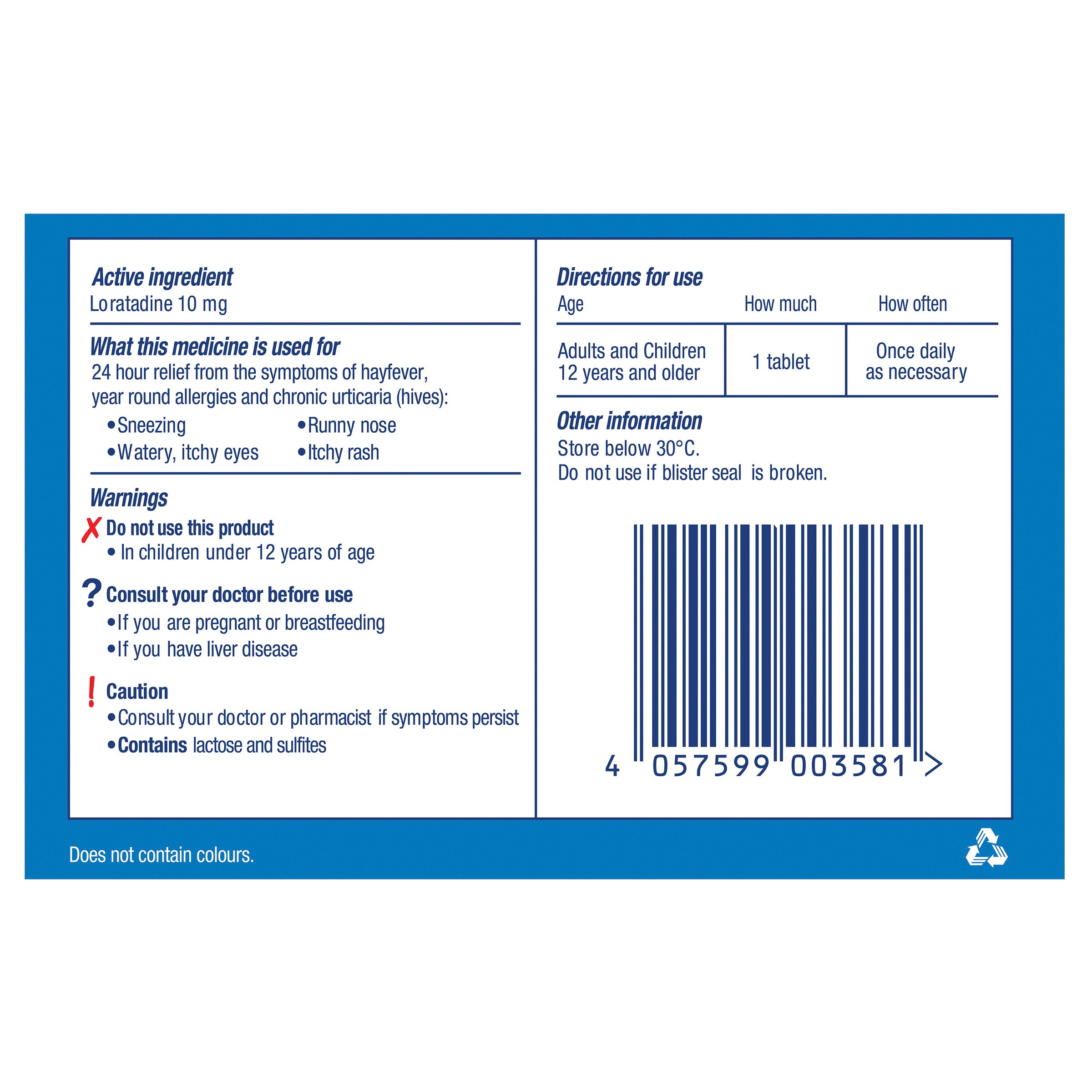 Claratyne 10mg - 60 tablets - Image 2