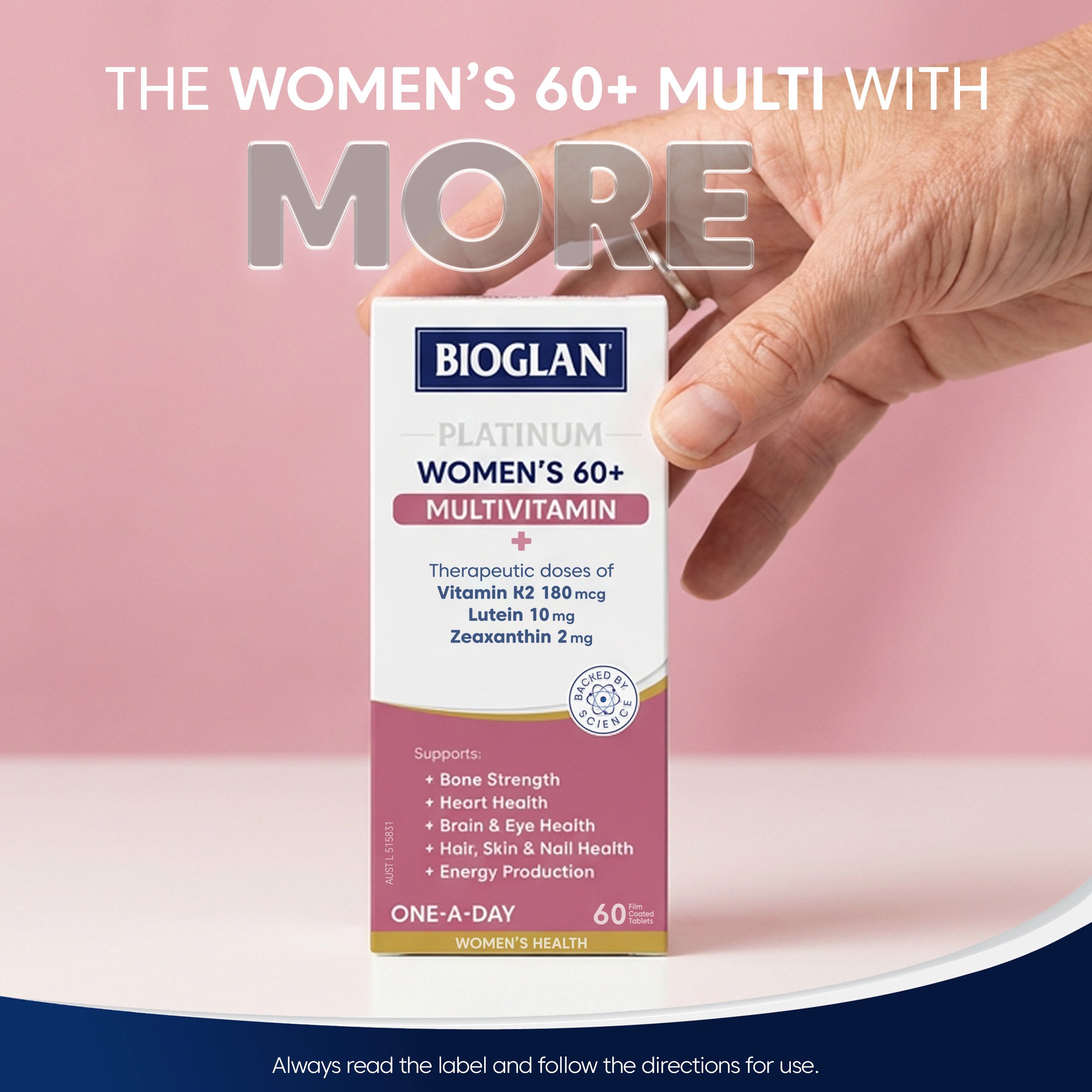 Bioglan Platinum Women's 60+ Multivitamin 60 tablets - Image 7