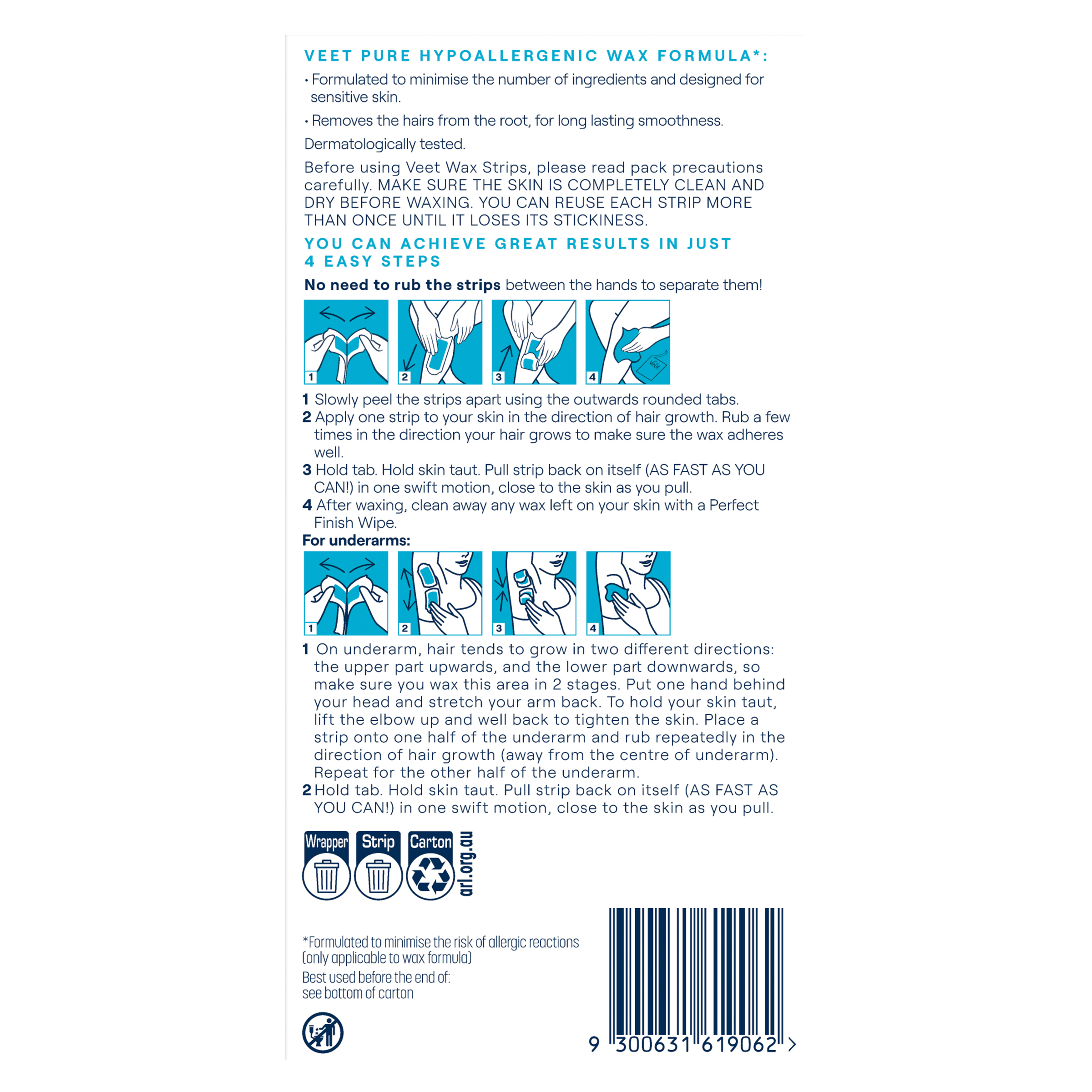 Veet Pure Leg Wax Strips 20 pack - Image 2