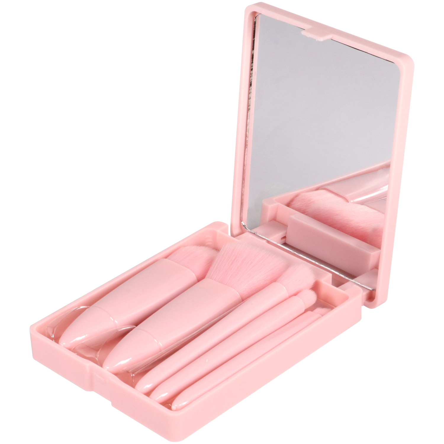 Wicked Sista Makeup Brush Set With Mirror Blush Pink 1 each
