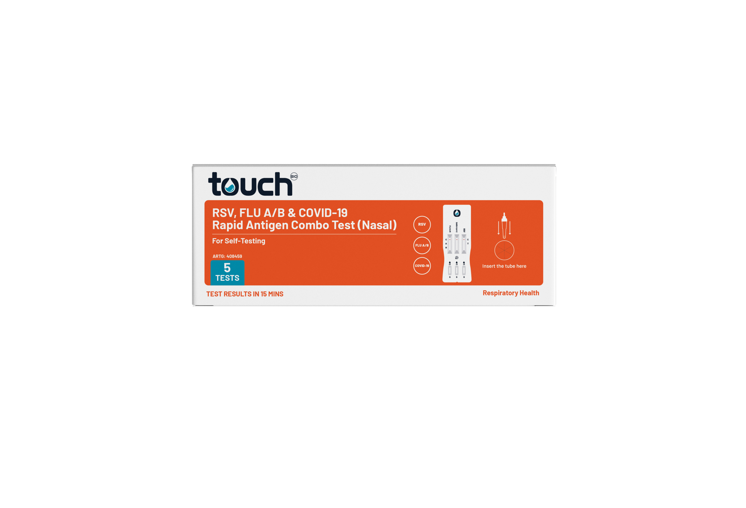 TouchBio RSV, Flu A/B & COVID-19 Rapid Antigen Self-Testing Kit 5 pack - Image 1
