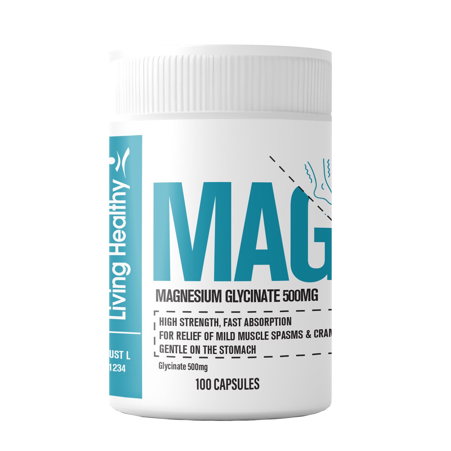 Living Healthy Magnesium Glycinate 500mg 100 capsules - Image 1