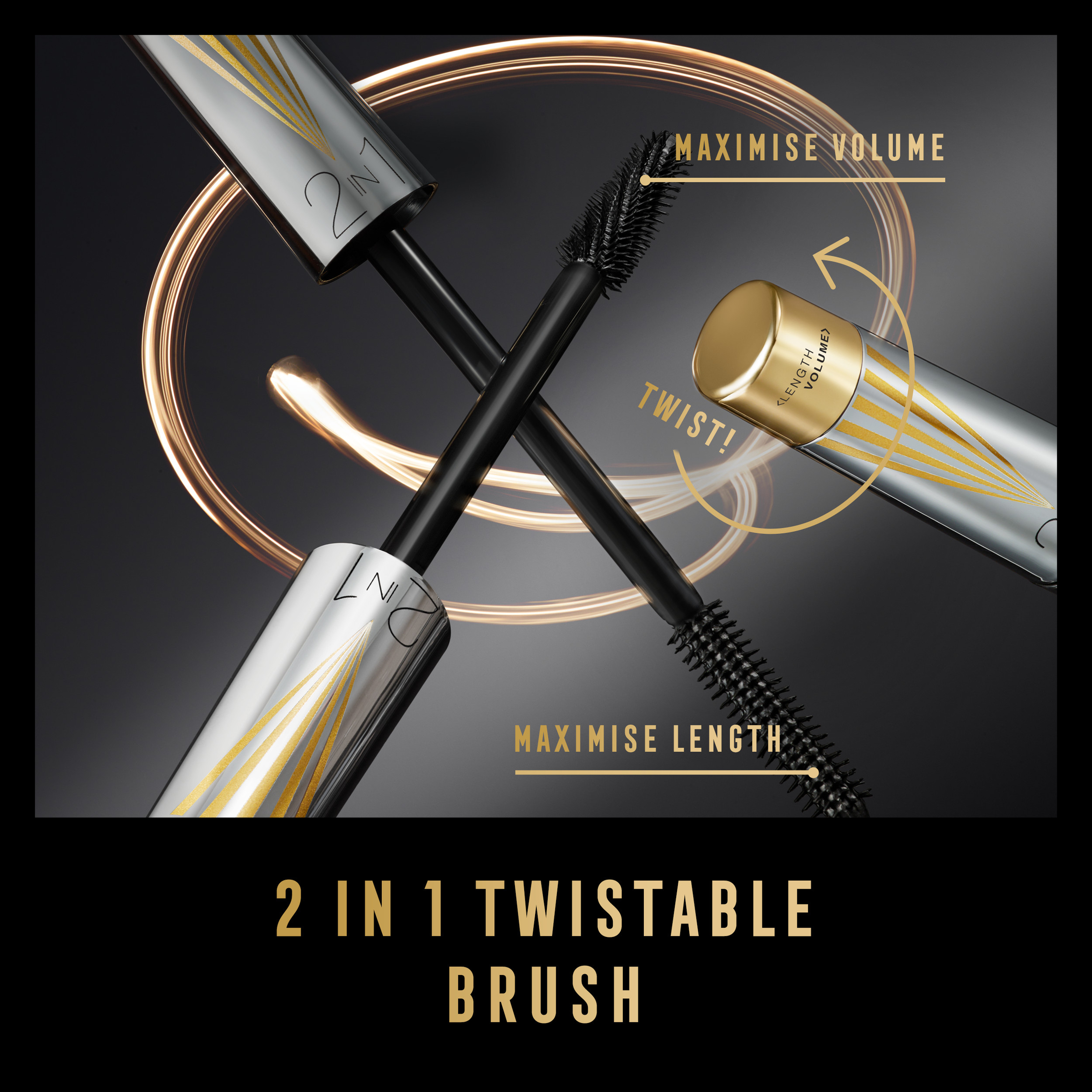 Max Factor Masterpiece 2 In1 Lash Wow Mascara Black Brown 7ml - Image 2