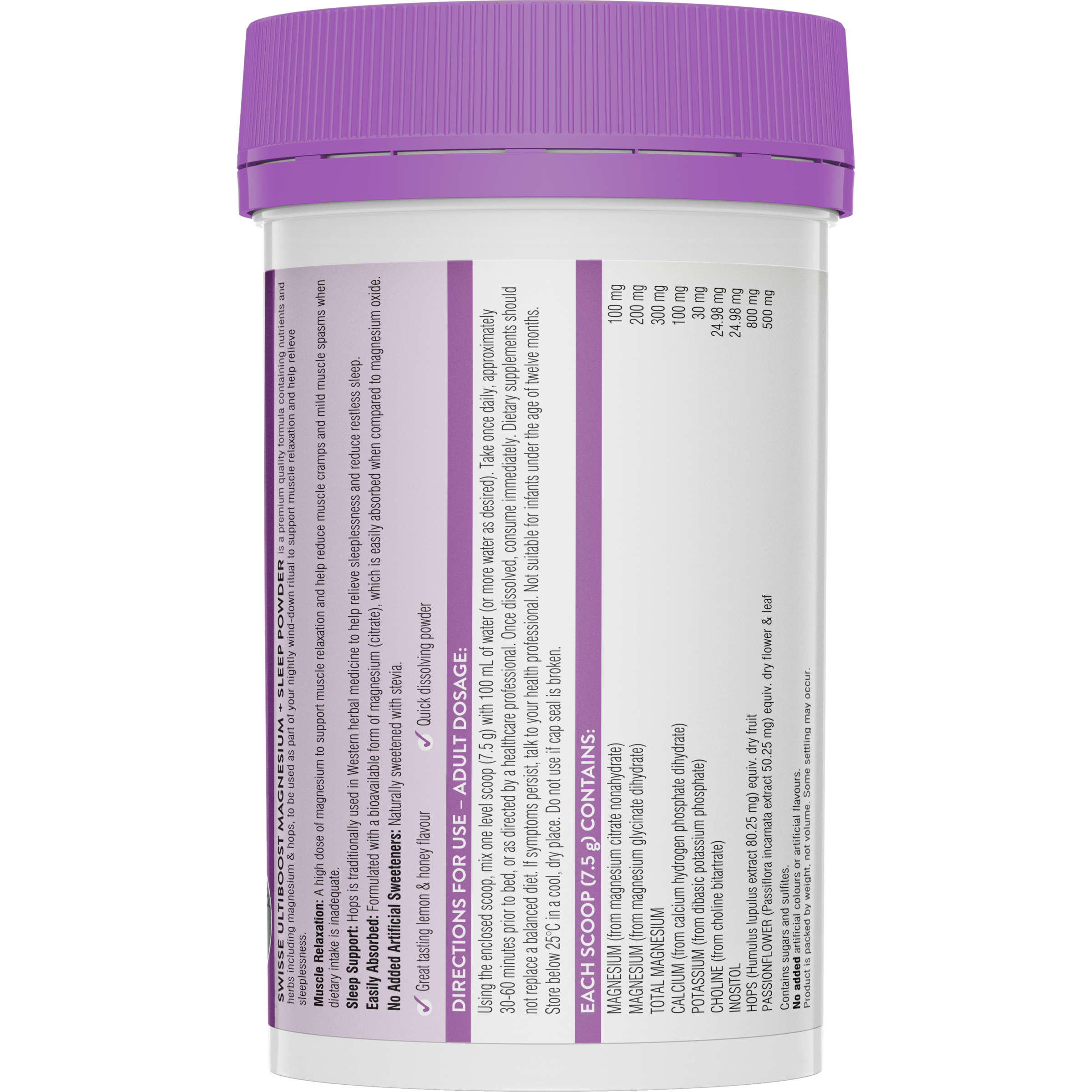 Swisse Ultiboost Magnesium + Sleep Powder 180g - Image 2