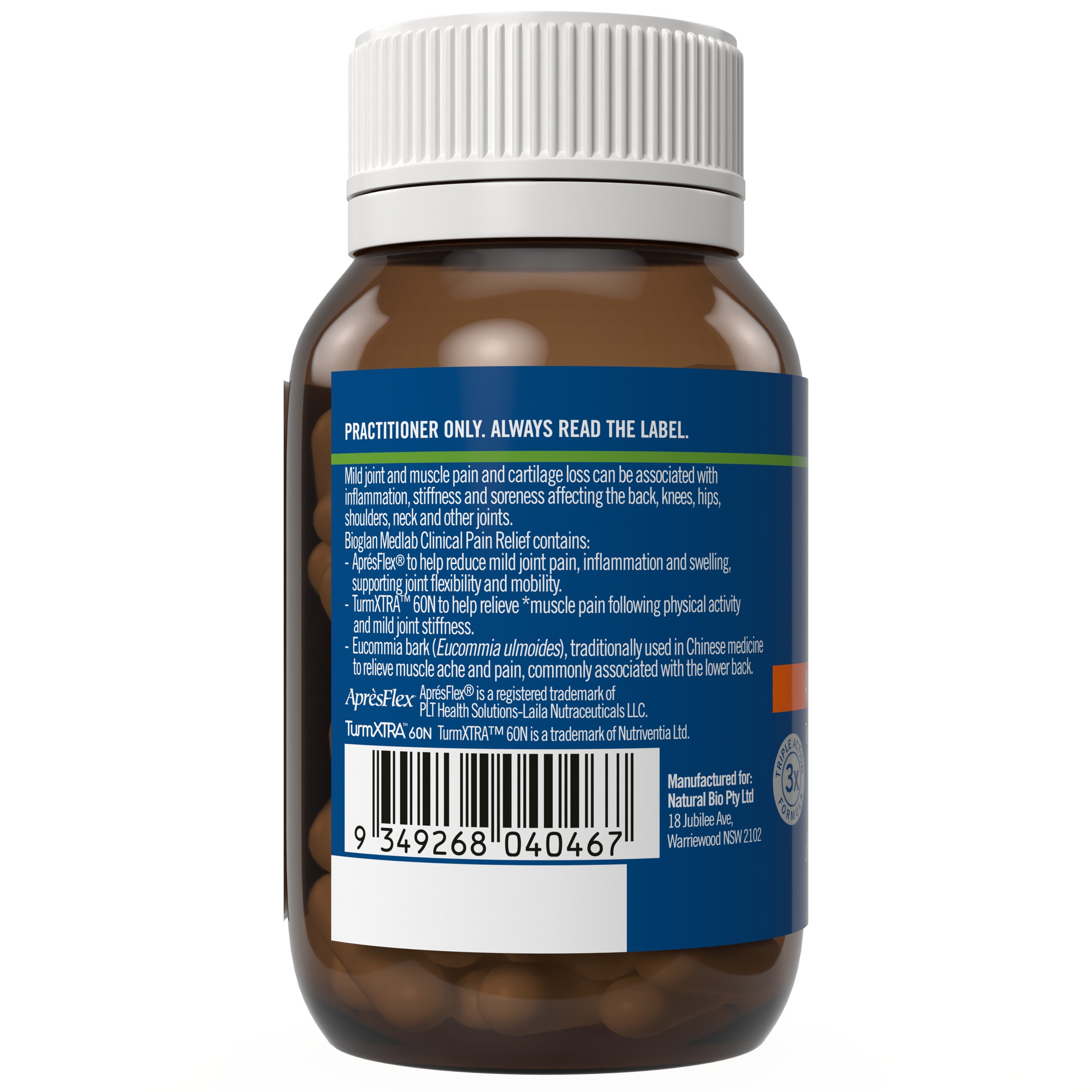 Bioglan Medlab Clinical Pain Relief 30 capsules - Image 3