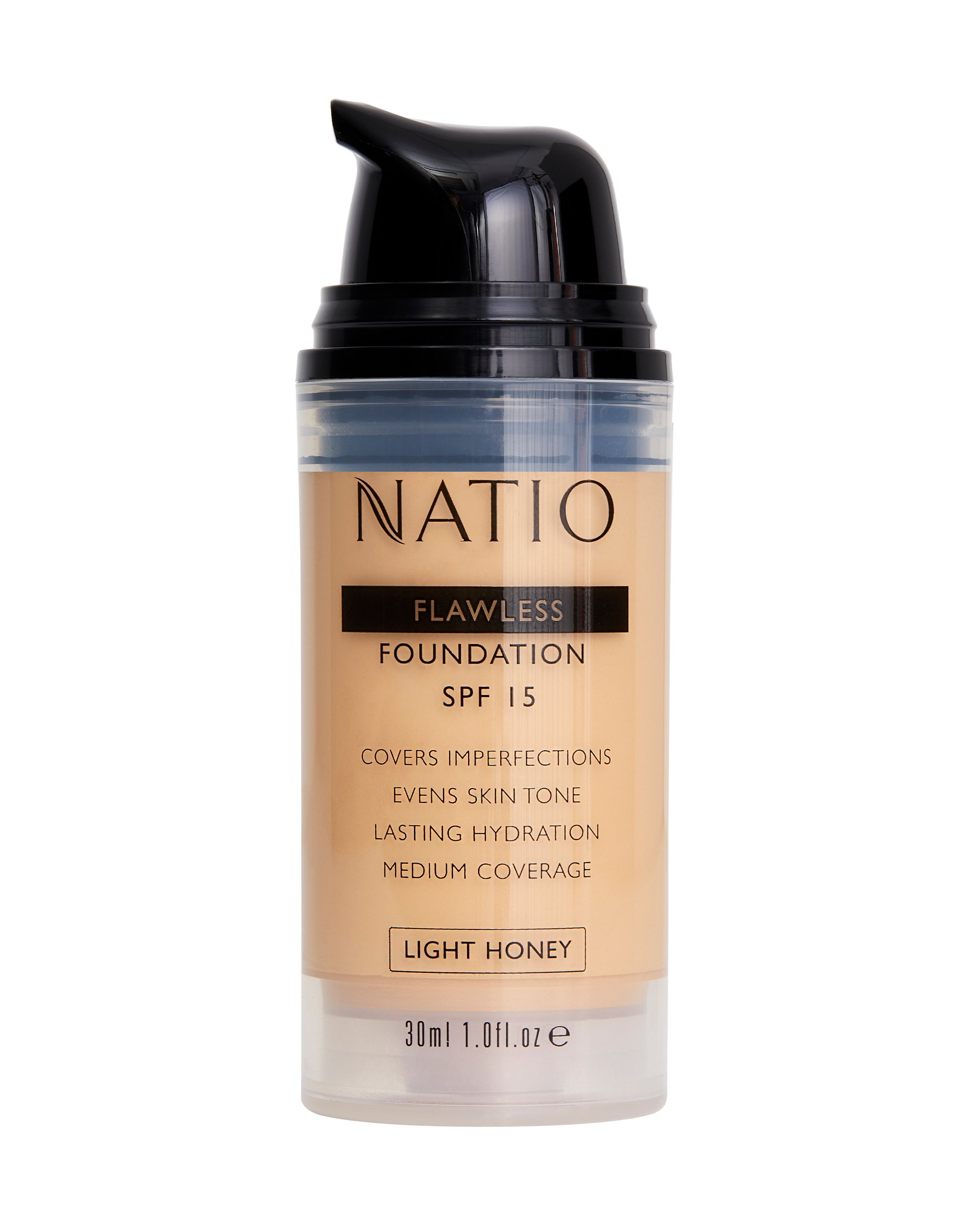 Natio Flawless Foundation SPF15 Light Honey 30ml - Image 3