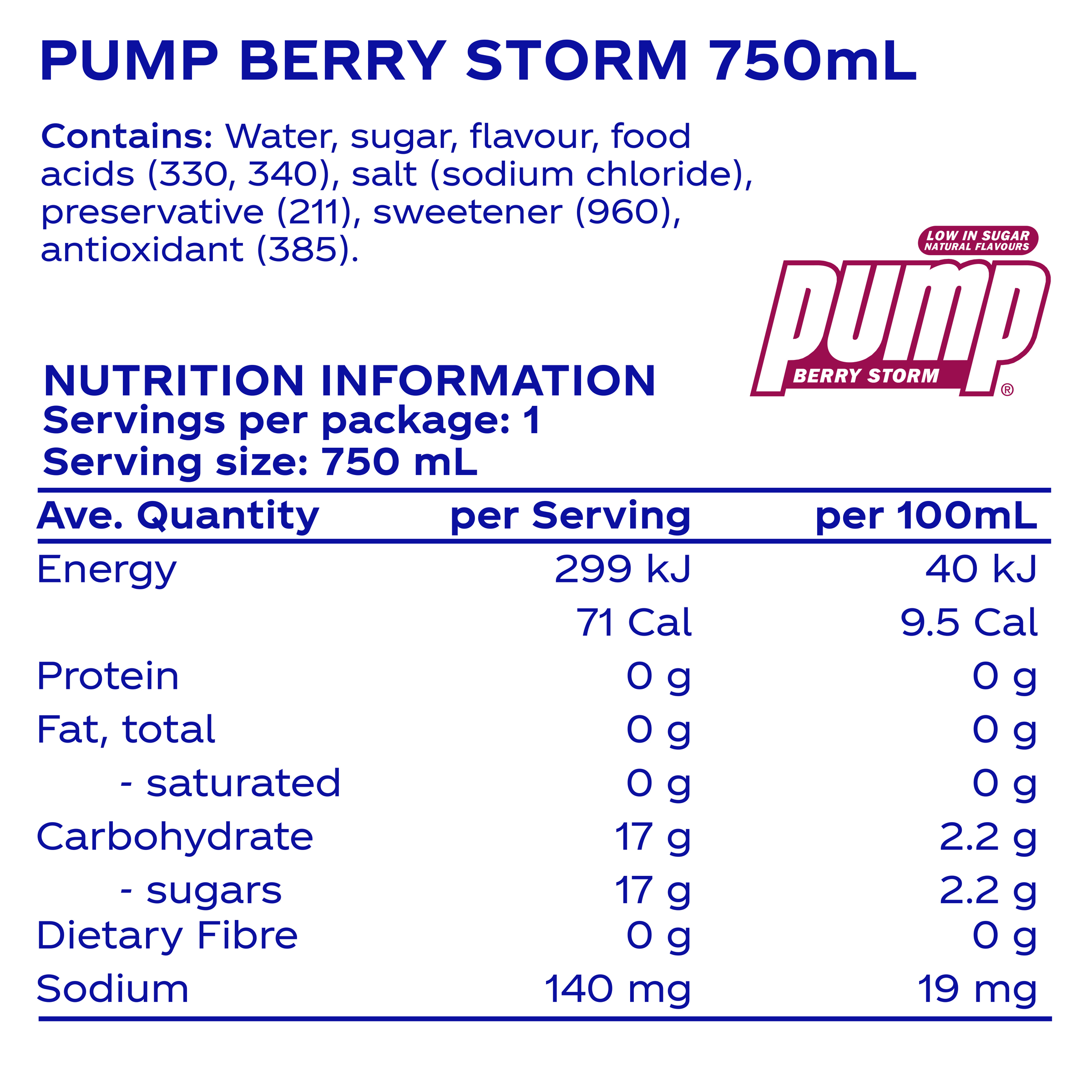Pump Water Berry 750ml - Image 2