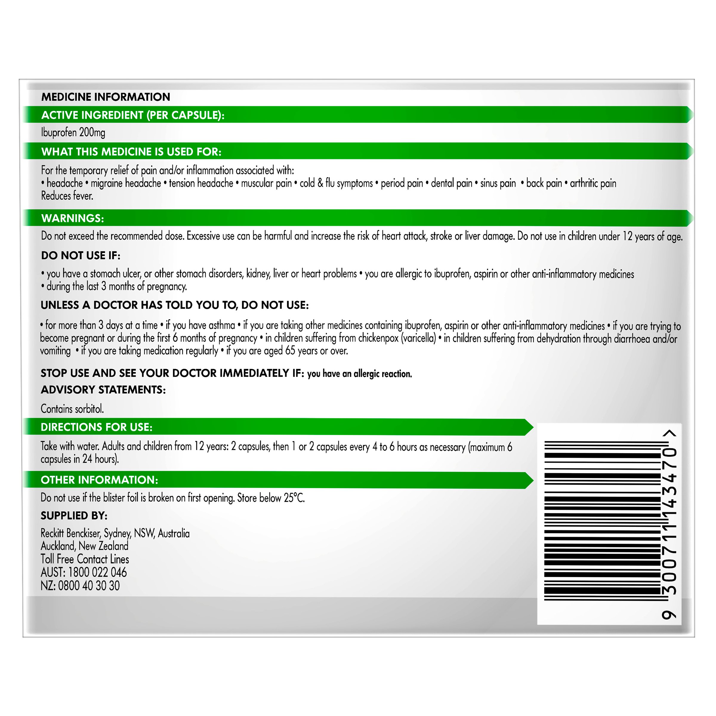 Nurofen Zavance 200mg - 80 liquid capsules - Image 2