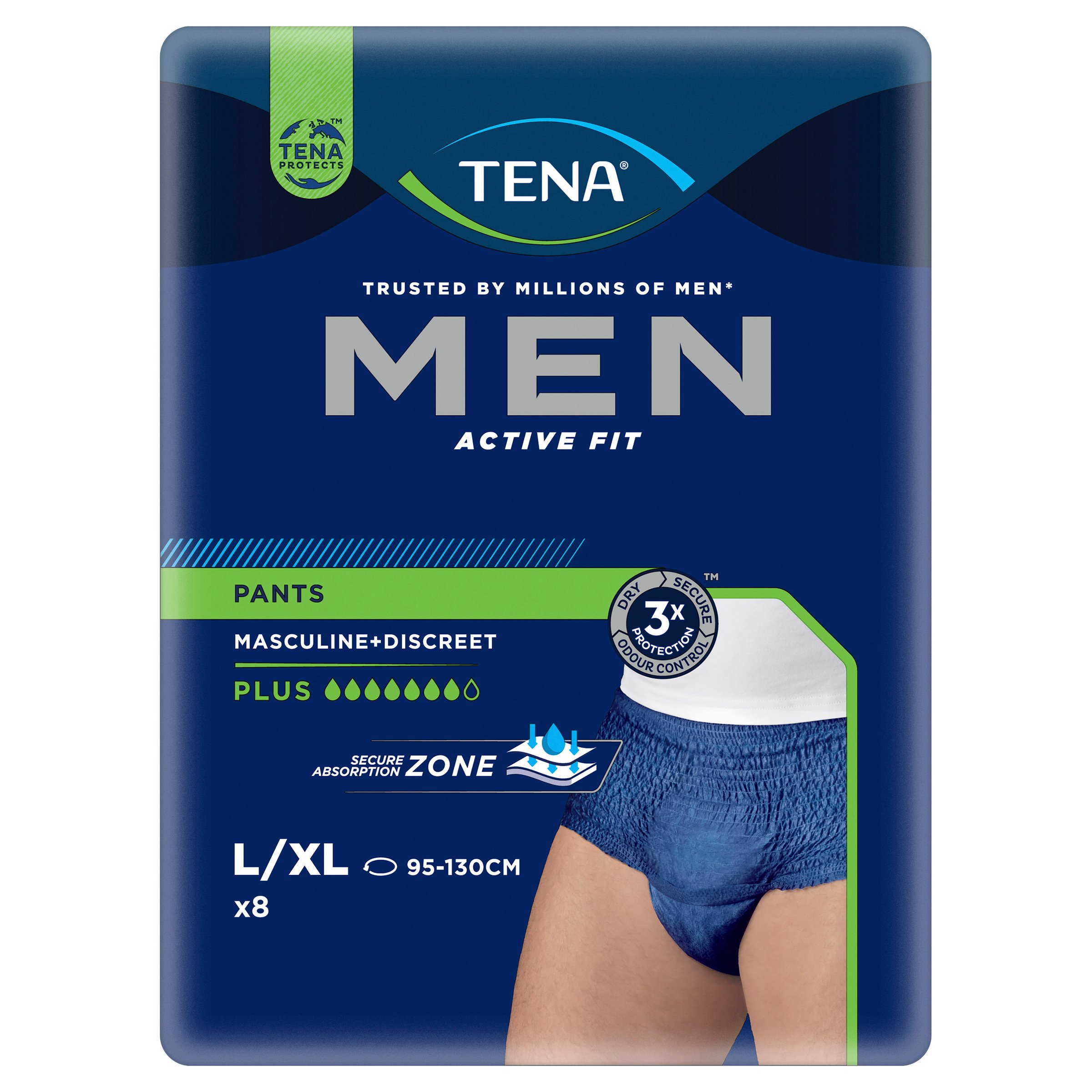 Tena Pant Men Active Fit Plus Large 8 pack - Image 1