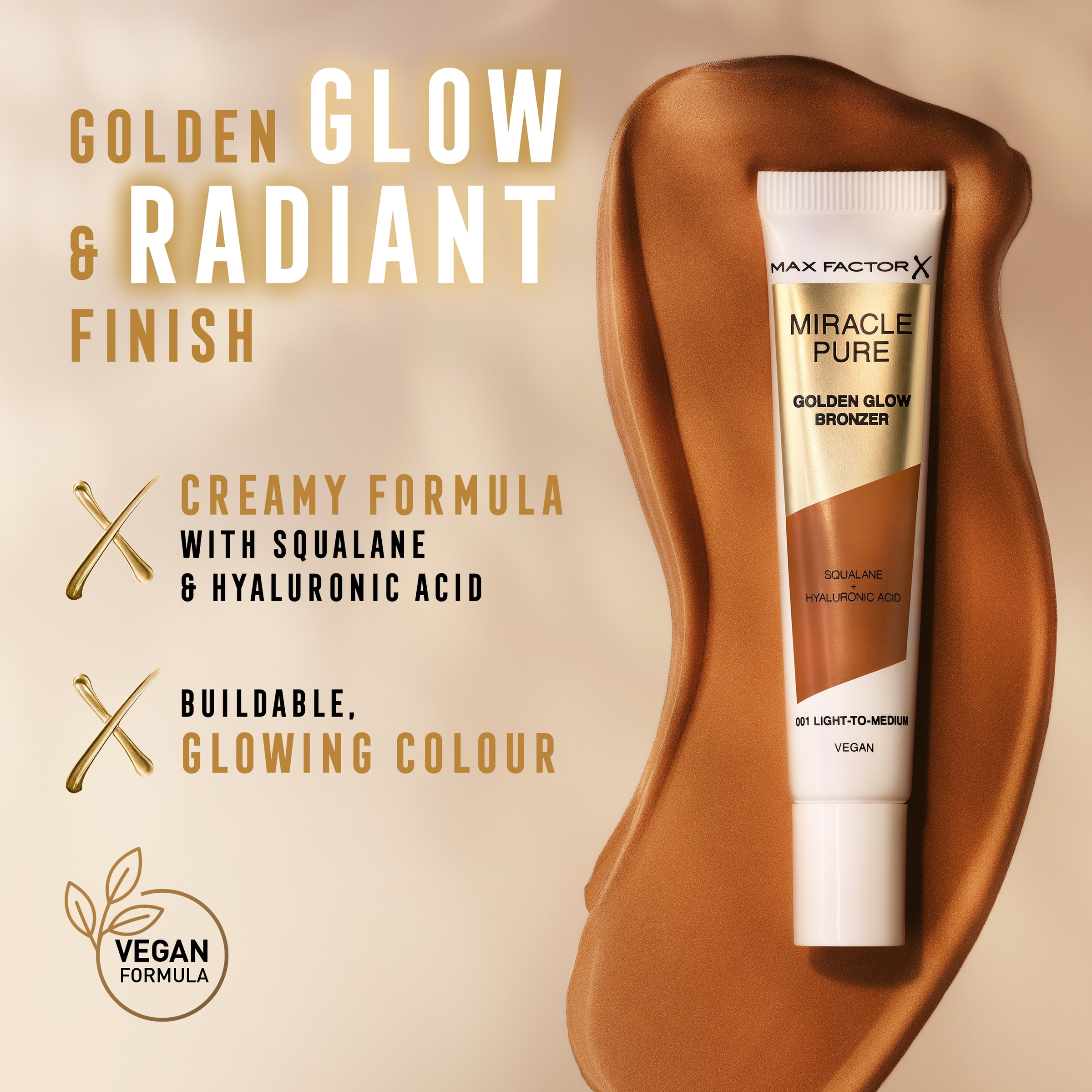 Max Factor Miracle Pure Golden Glow Bronzer 001 Light To Medium 15ml - Image 6