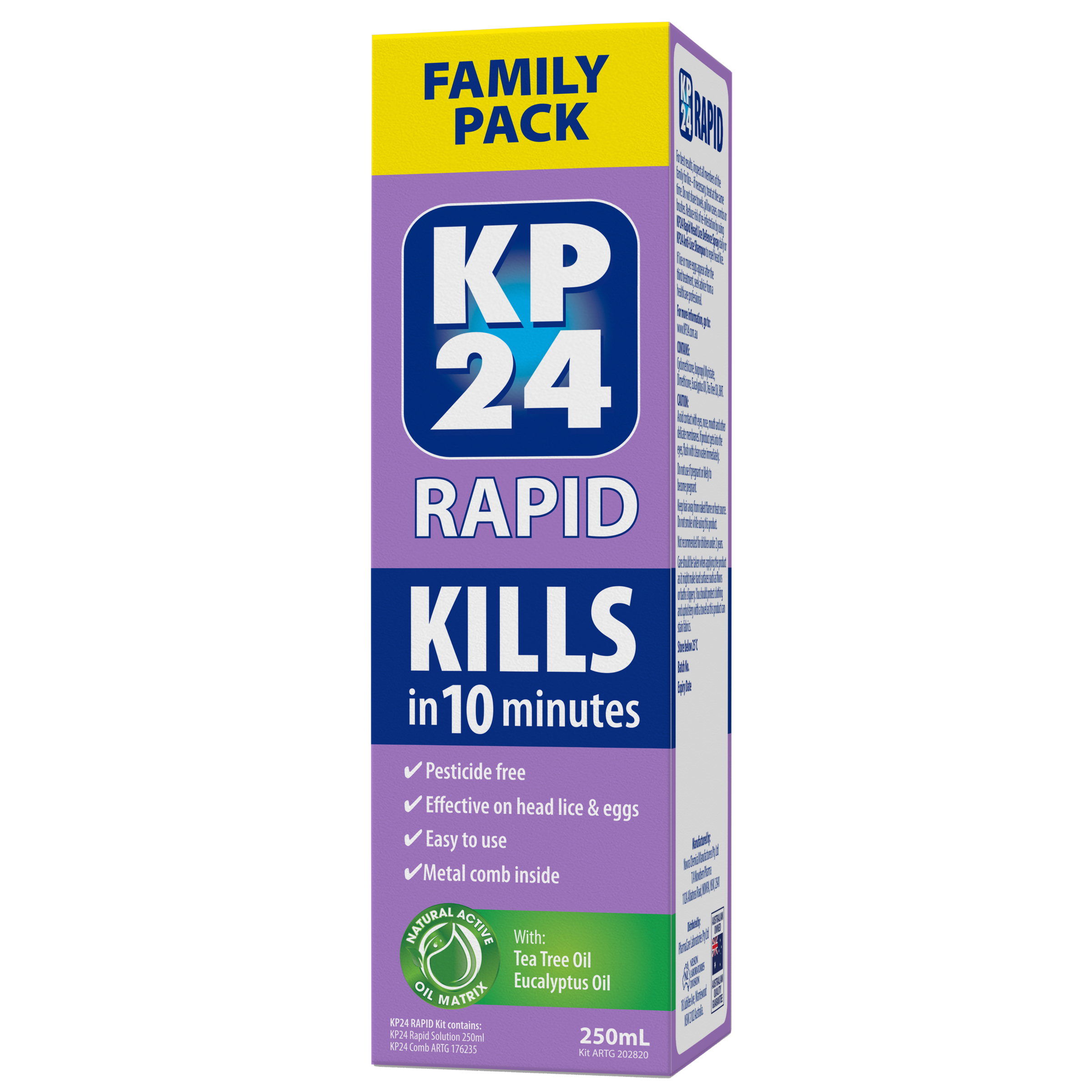 KP24 Rapid Head Lice Family Pack with Comb 1 pack - Image 6