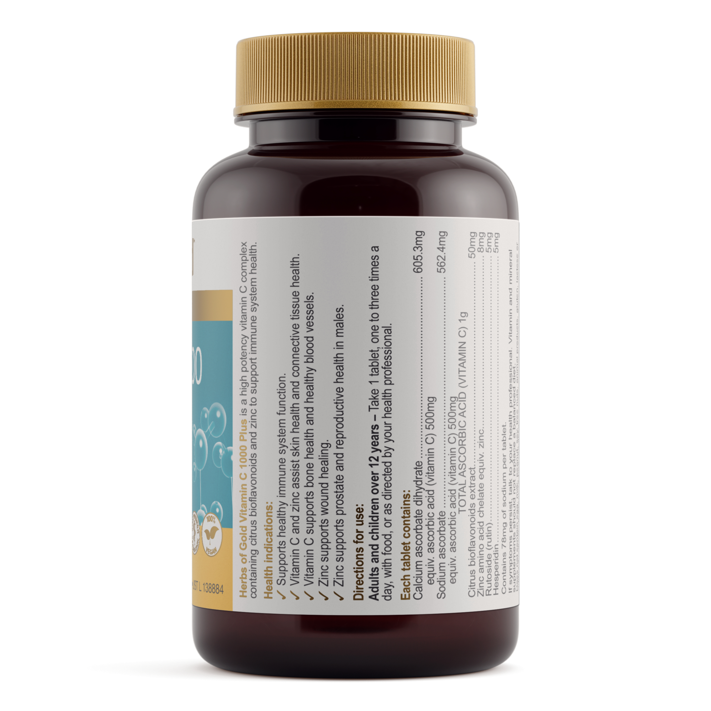 Herbs of Gold Vitamin C 1000 Plus - 60 tablets - Image 2