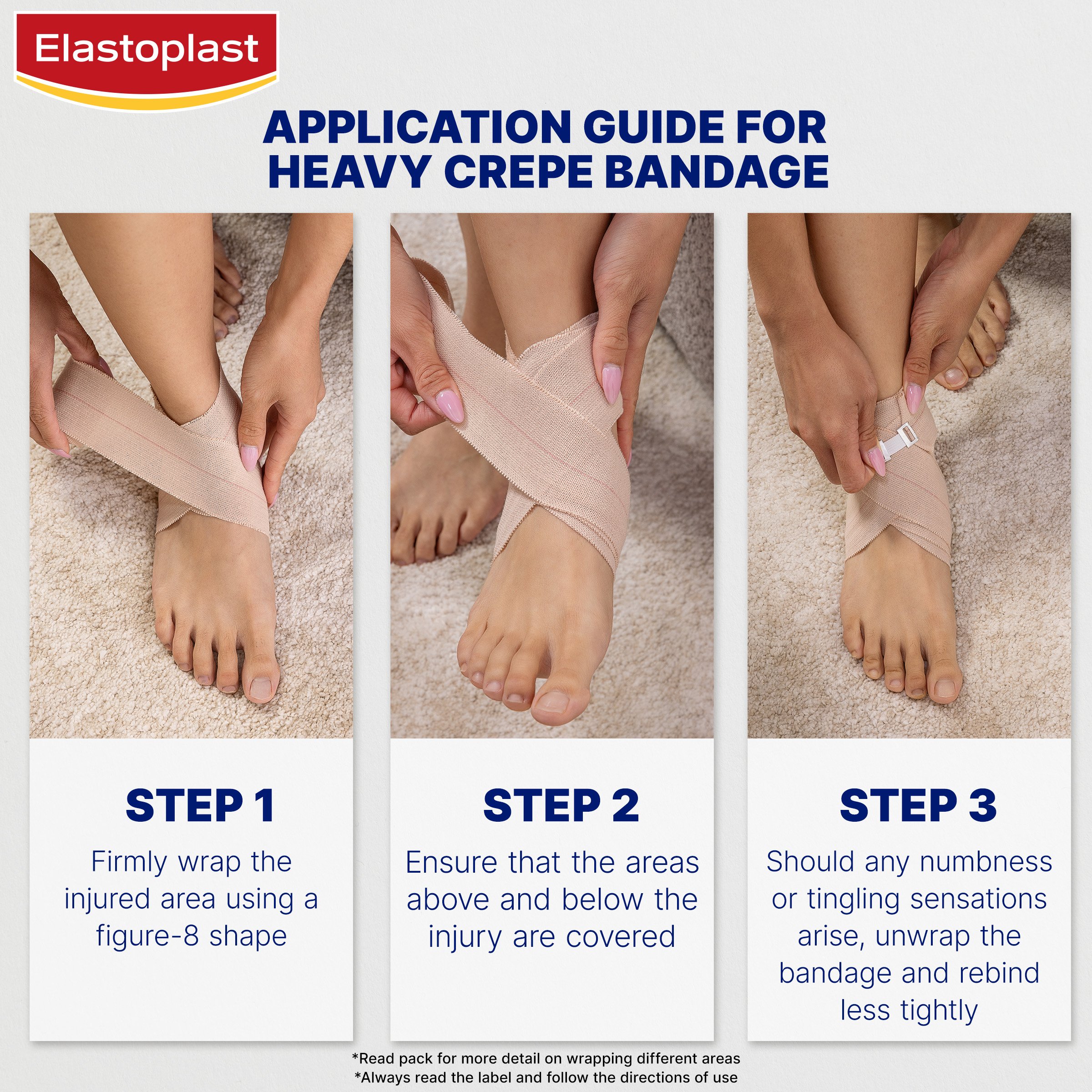 Elastoplast Crepe Bandage Heavy Weight 5cm X 2.3m Tan - 1 roll - Image 7