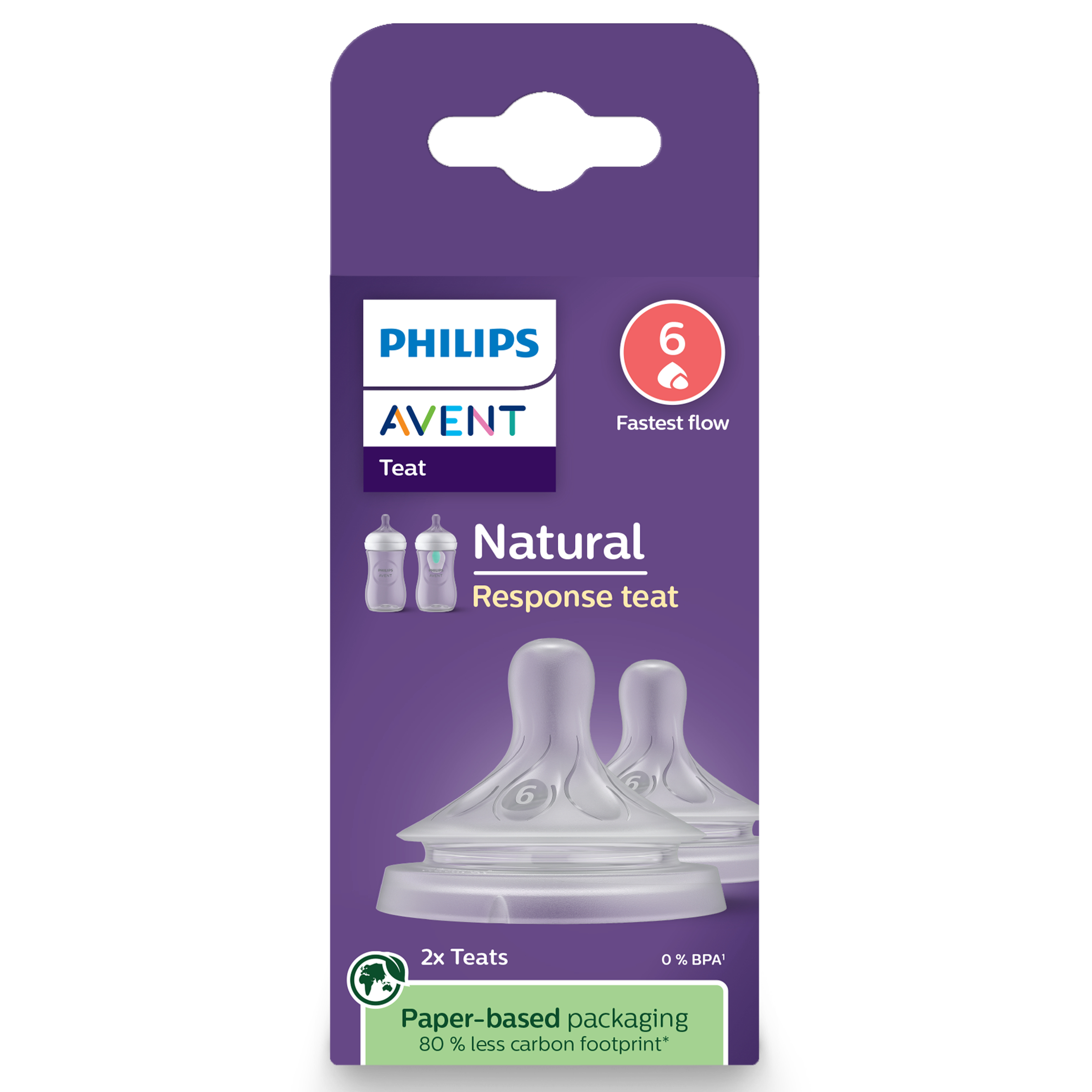 Avent Natural Response Teats 9 Month + Flow 6 - 2 packs - Image 1