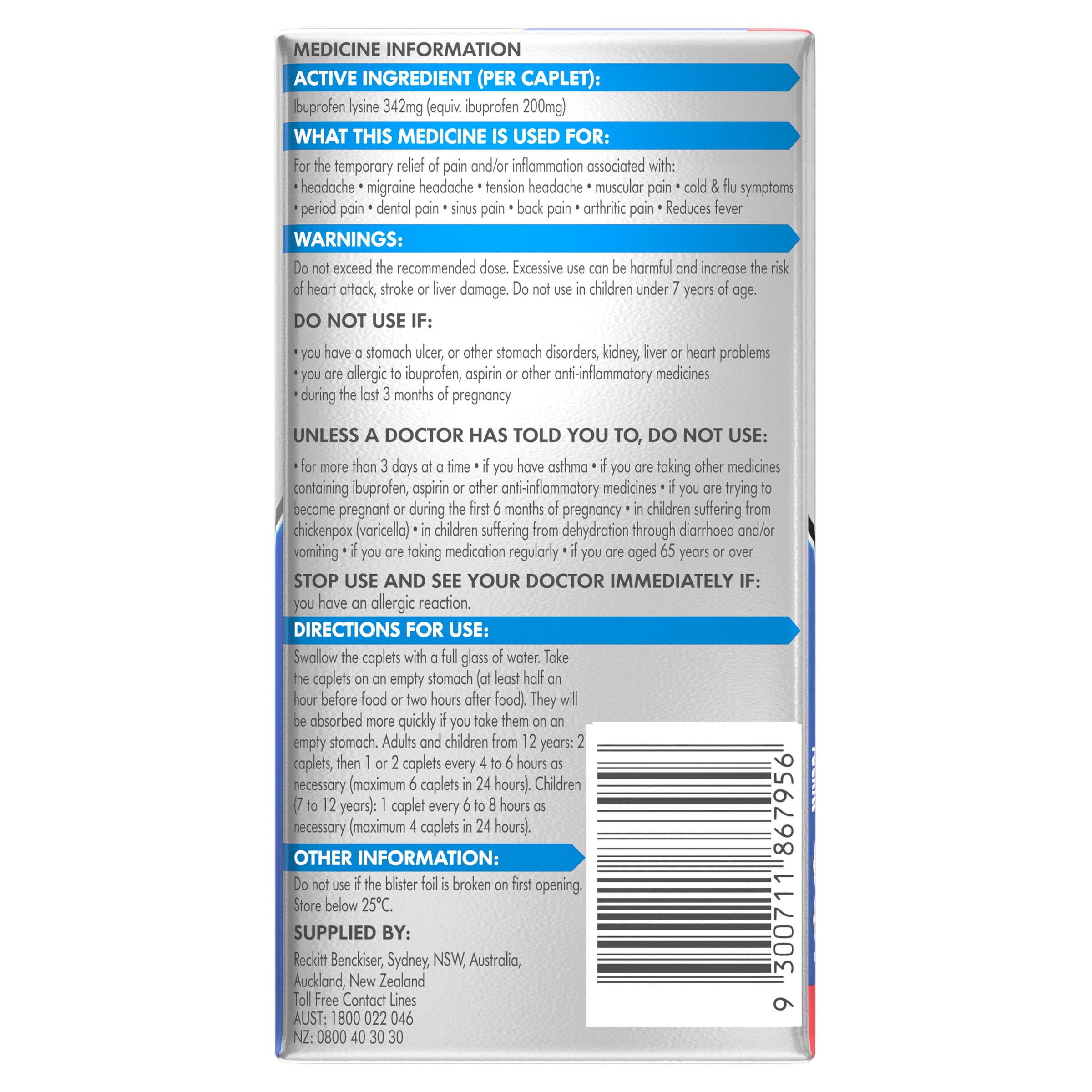Nurofen Quickzorb 96 caplets - Image 2