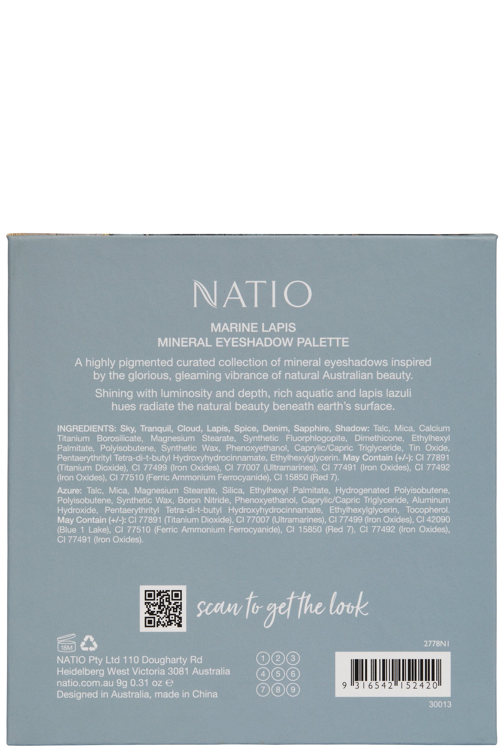 Natio Marine Lapis Mineral Eyeshadow Palette 9g - Image 3