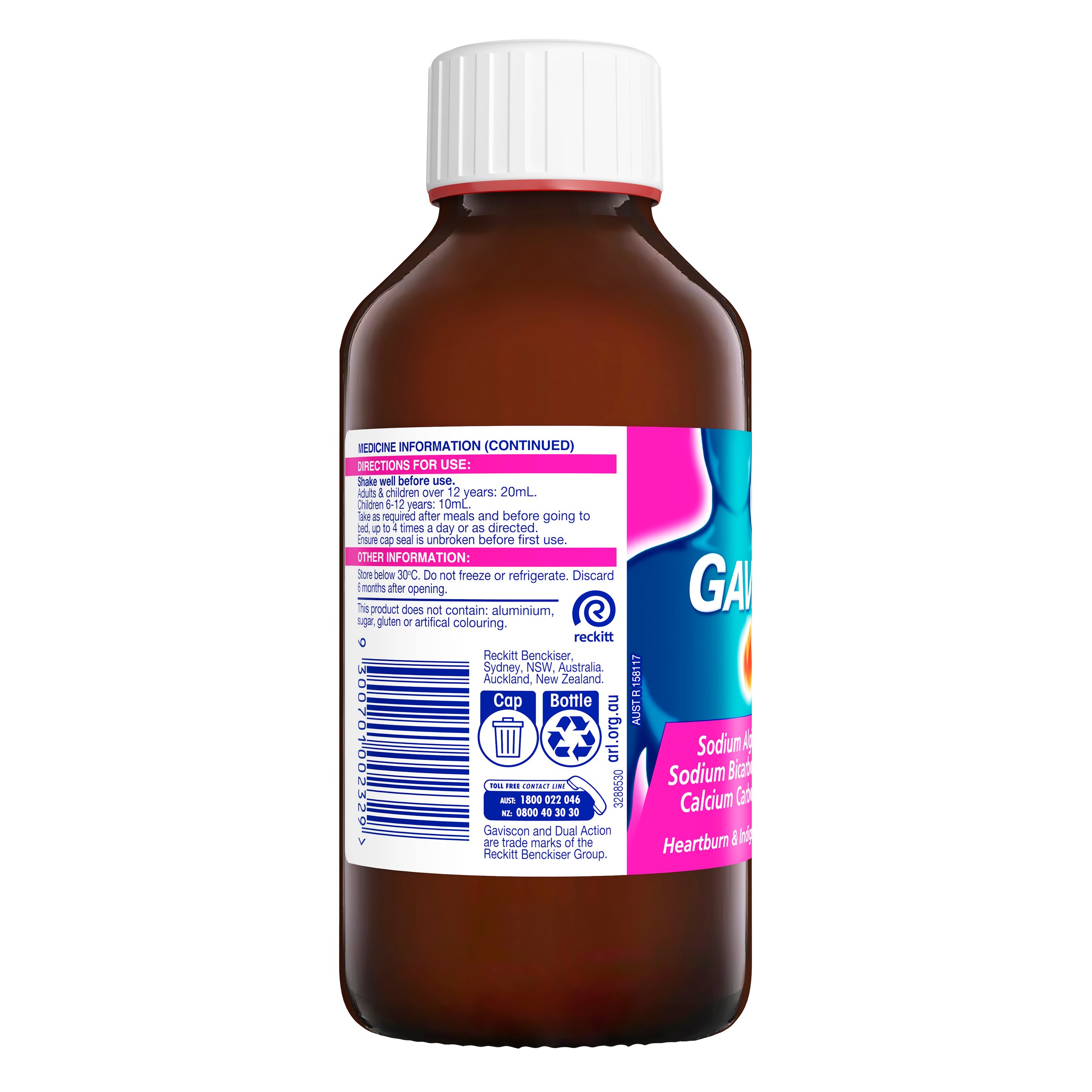 Gaviscon Dual Action Liquid Peppermint 300ml - Image 3