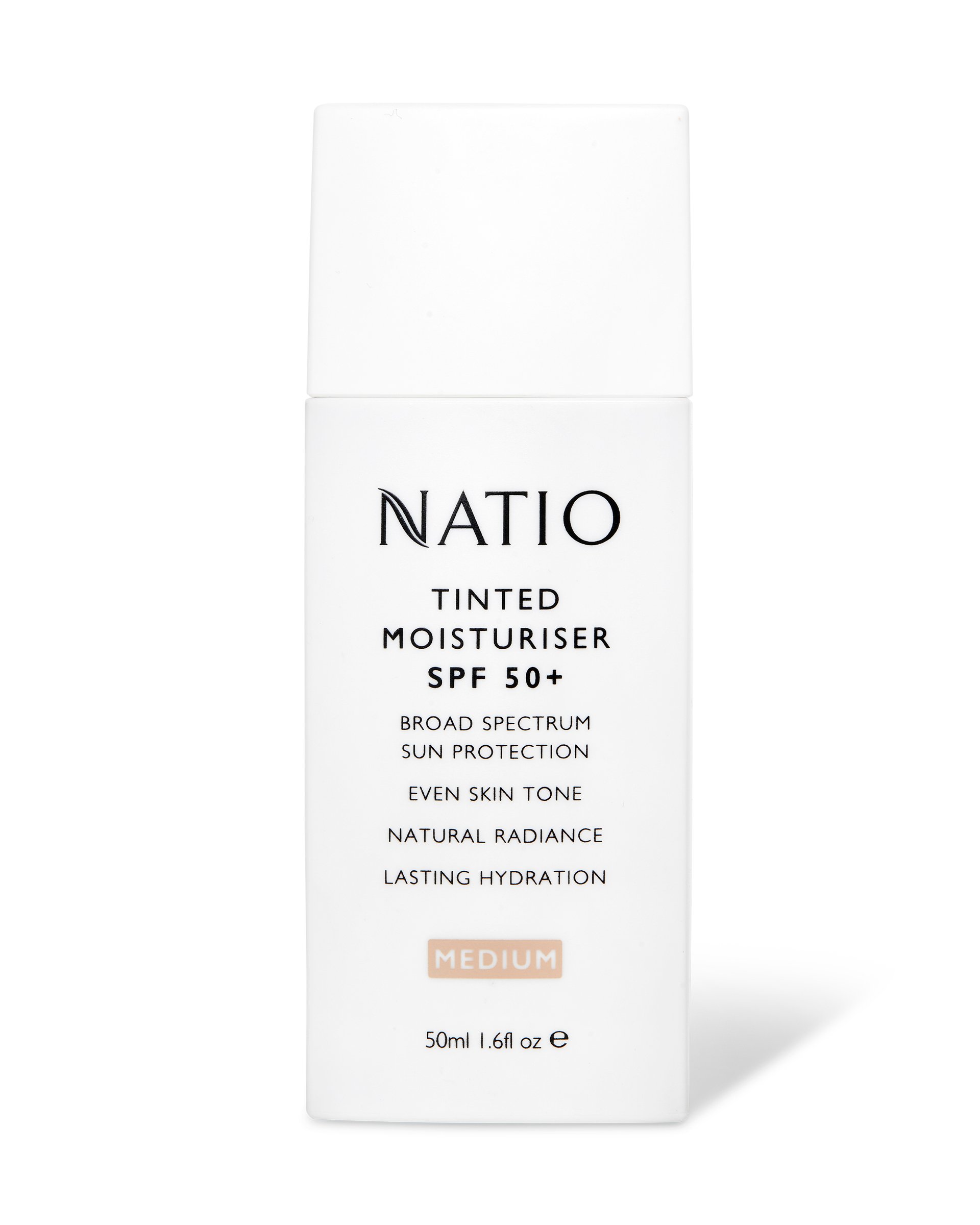 Natio Tinted Moisturiser SPF50+ Medium 50ml - Image 1