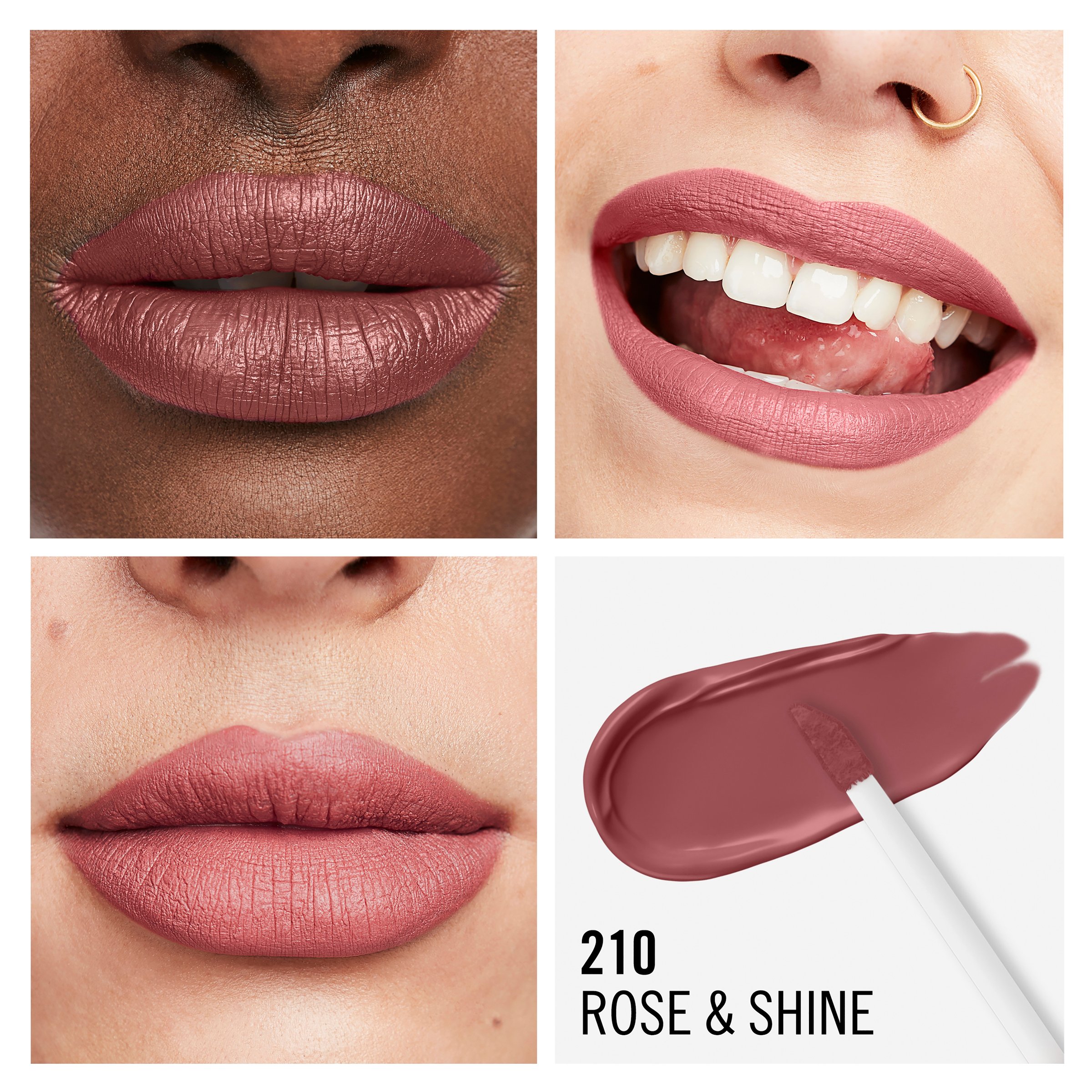 Rimmel Mega Matte Liquid Lipstick 210 Rose & Shine 7.4ml - Image 5