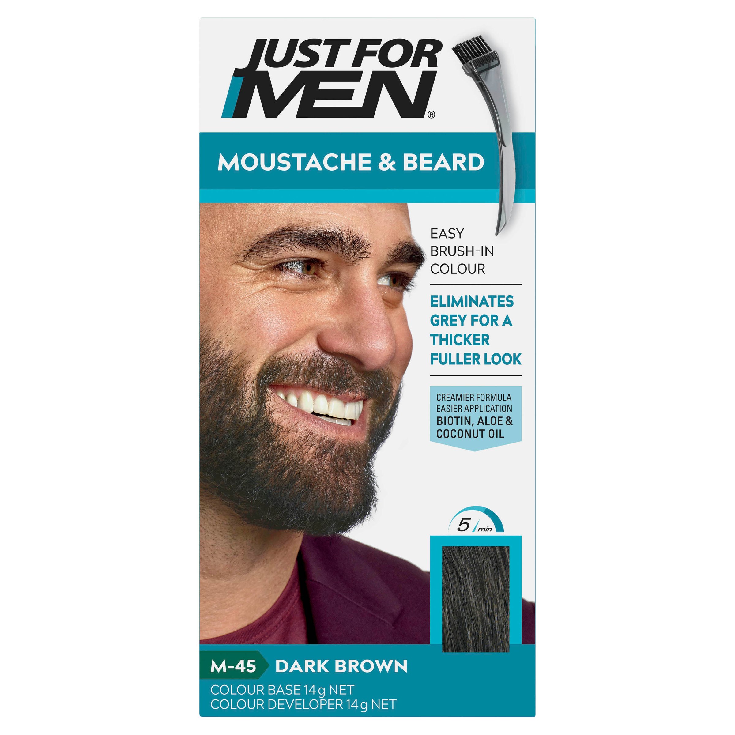 Just For Men Brush-In Colour Gel Beard Dark Brown-Black 1 pack - Image 1