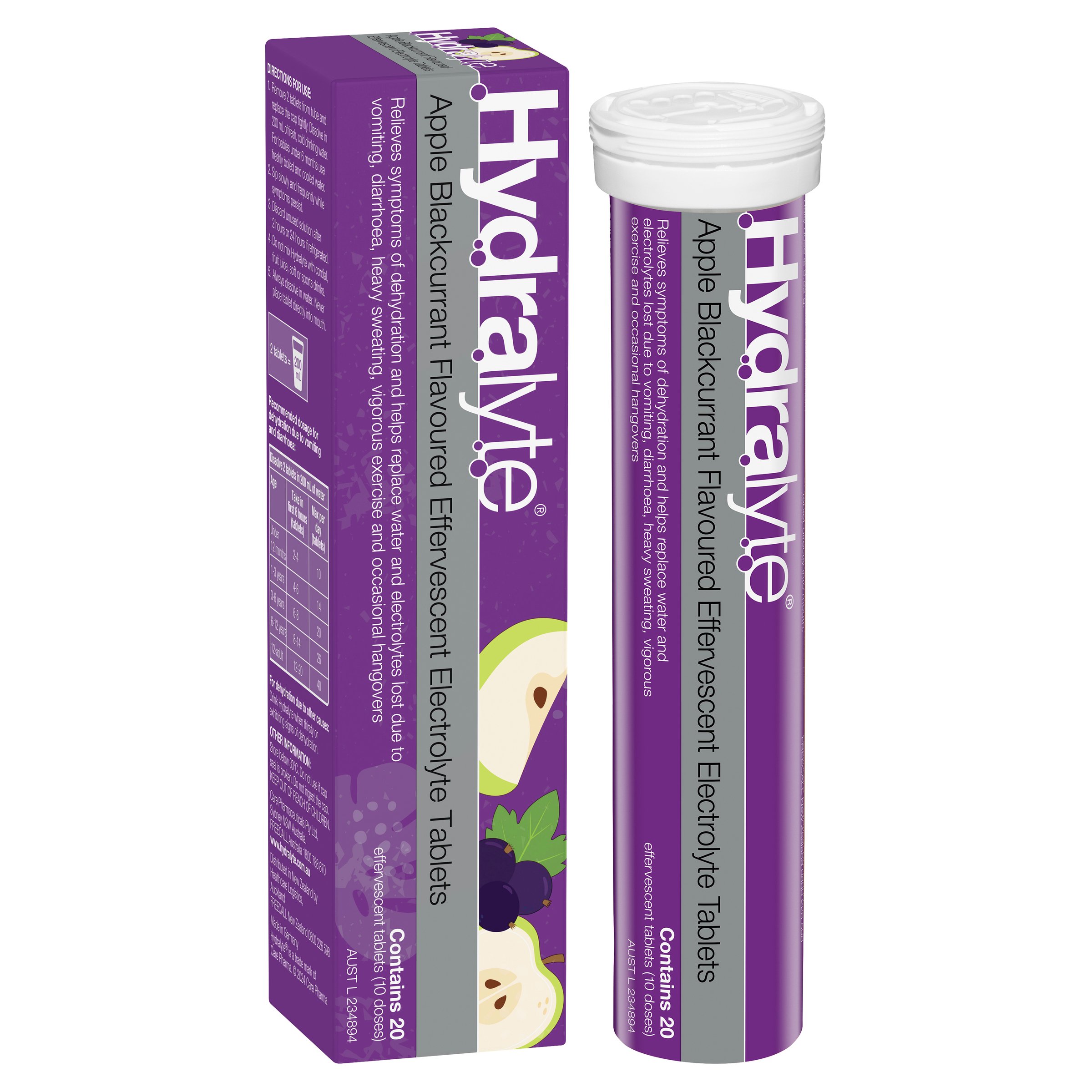 Hydralyte Effervescent Apple/Blackcurrant 20 tablets - Image 14