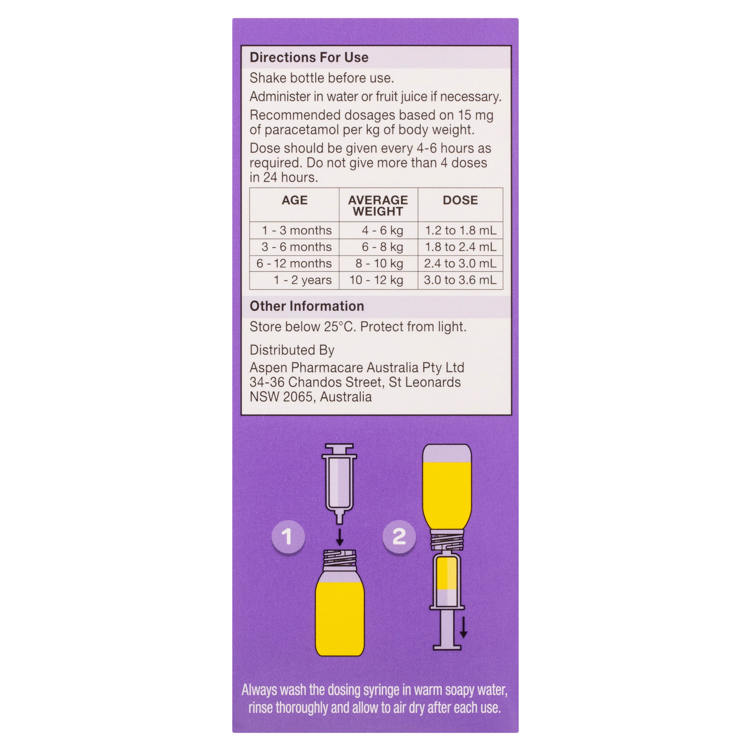 Dymadon Paracetamol for Kids 1 Month - 2 Years Orange 60ml - Image 2