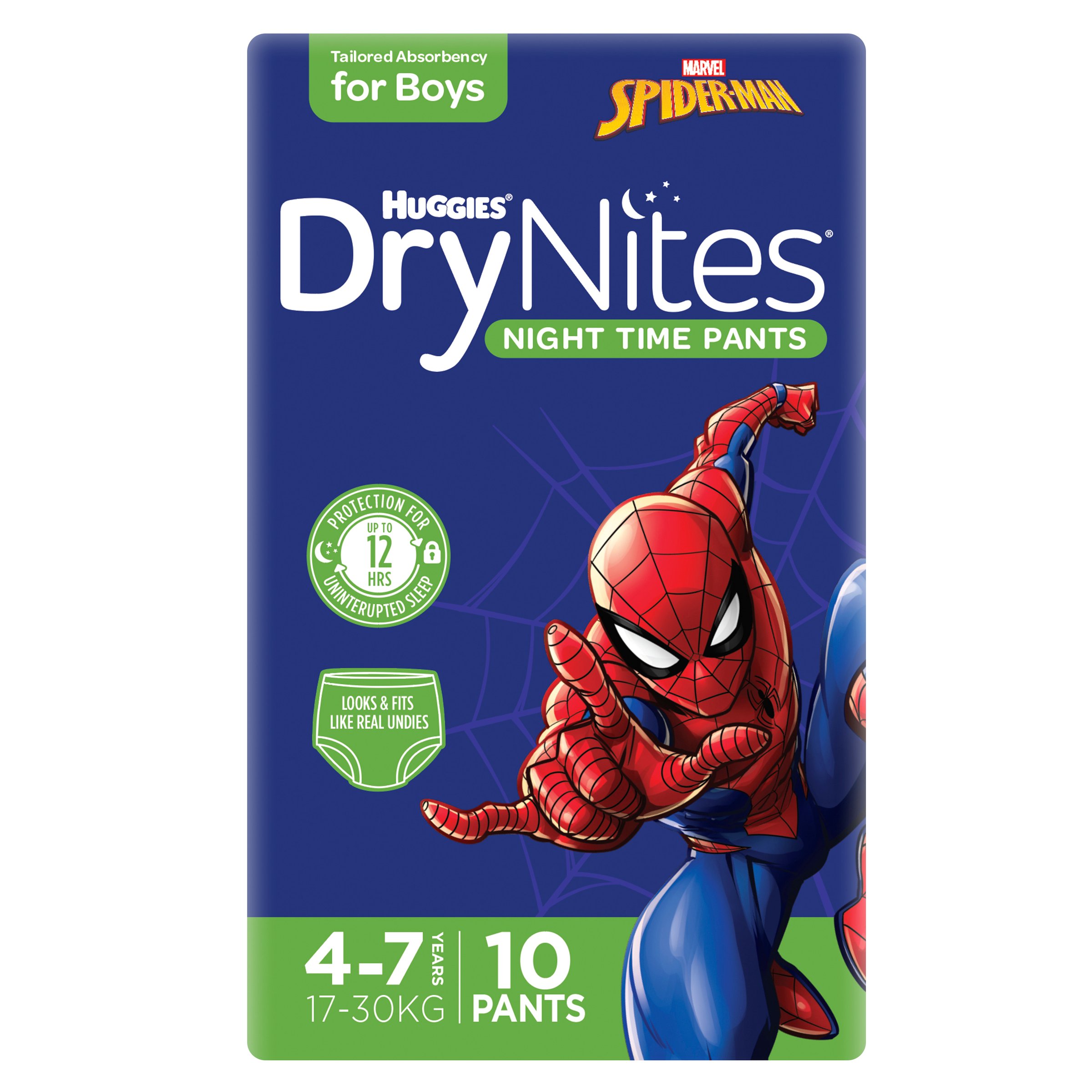 Huggies DryNites Size 4 Boy 4-7 Years 10 pack - Image 1