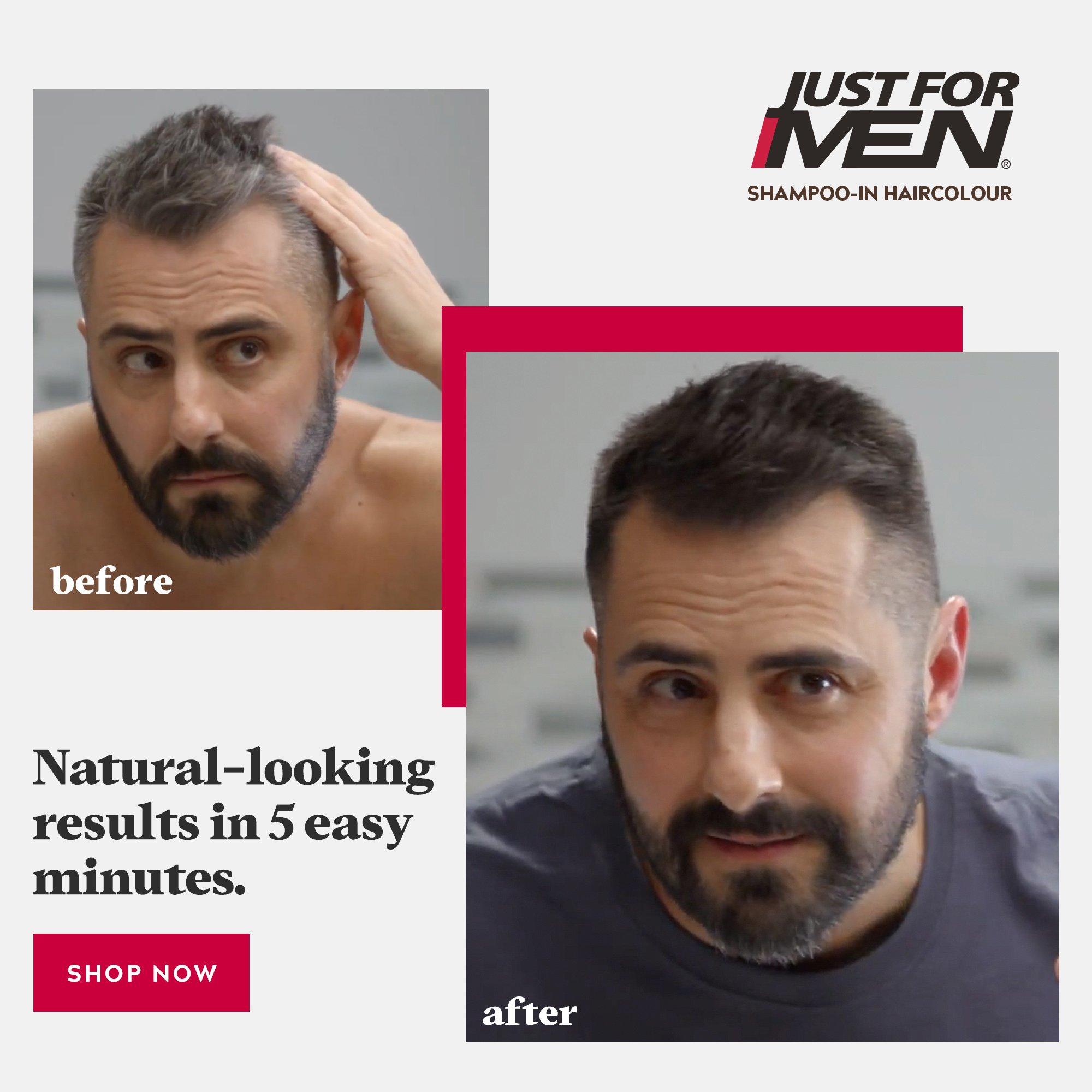 Just For Men Shampoo-In Haircolour Natural Light Brown 1 pack - Image 6