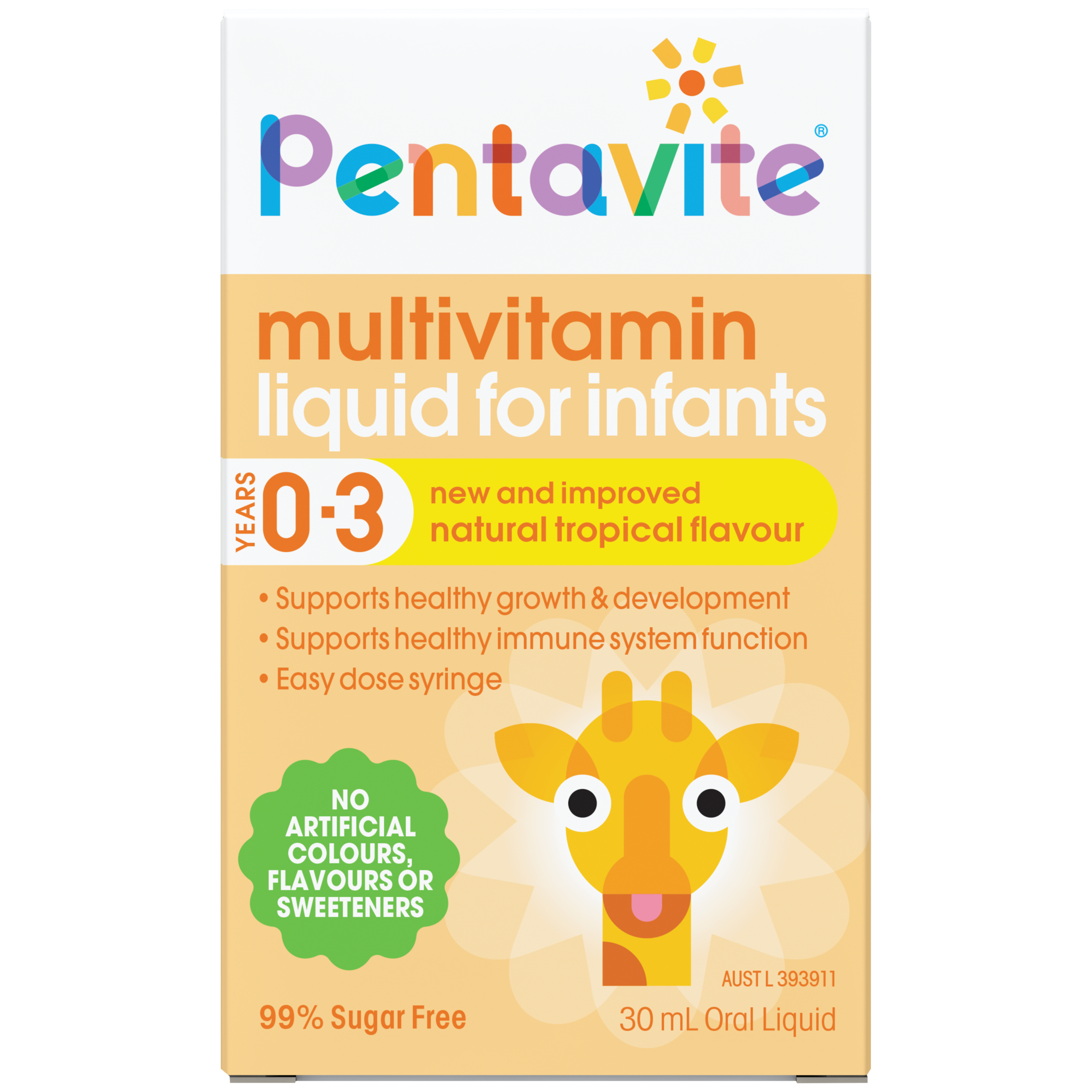 Pentavite Multivitamin Liquid For Infants Tropical 30ml - Image 1