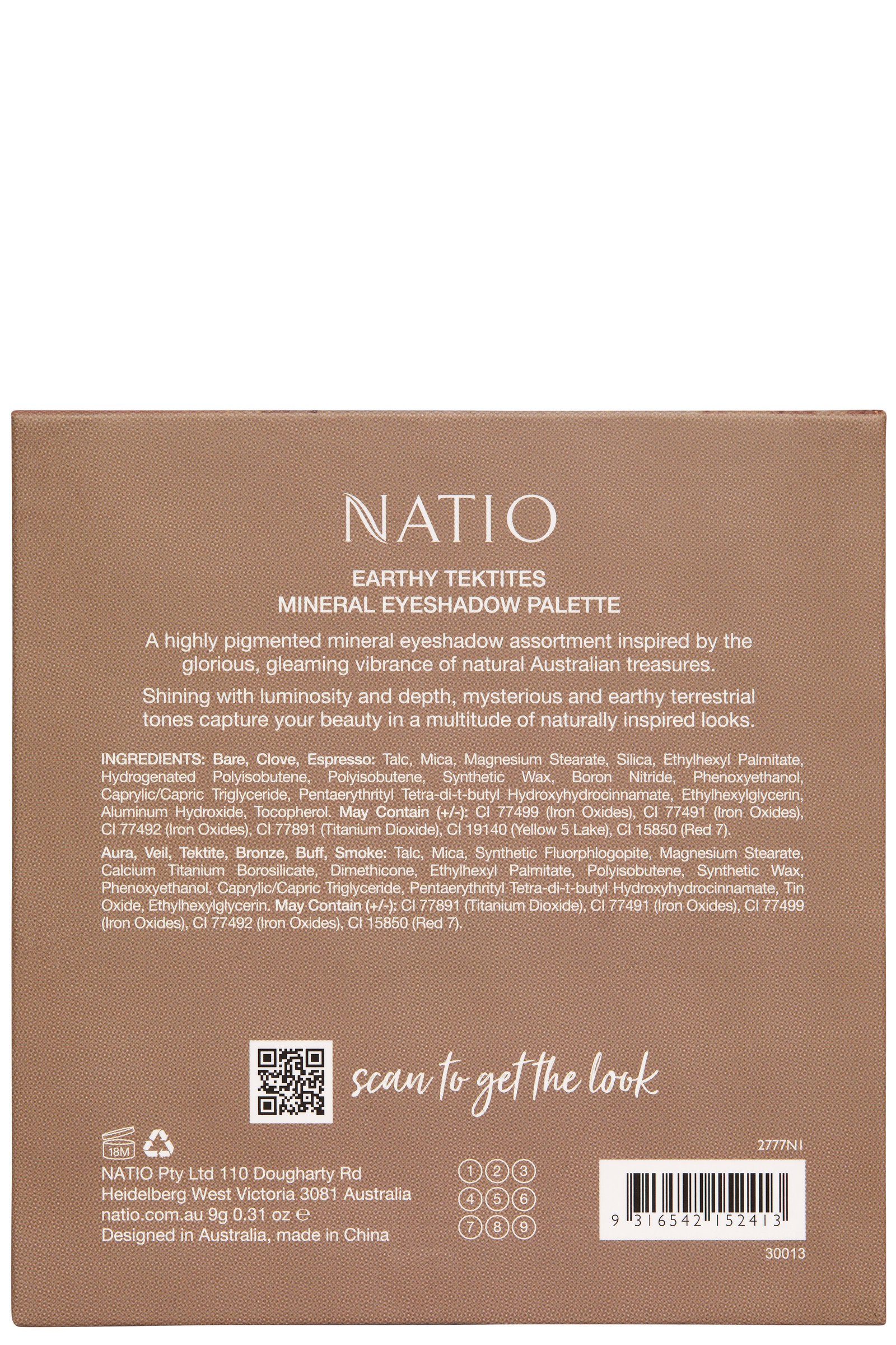 Natio Earthy Tektites Mineral Eyeshadow Palette 9g - Image 3